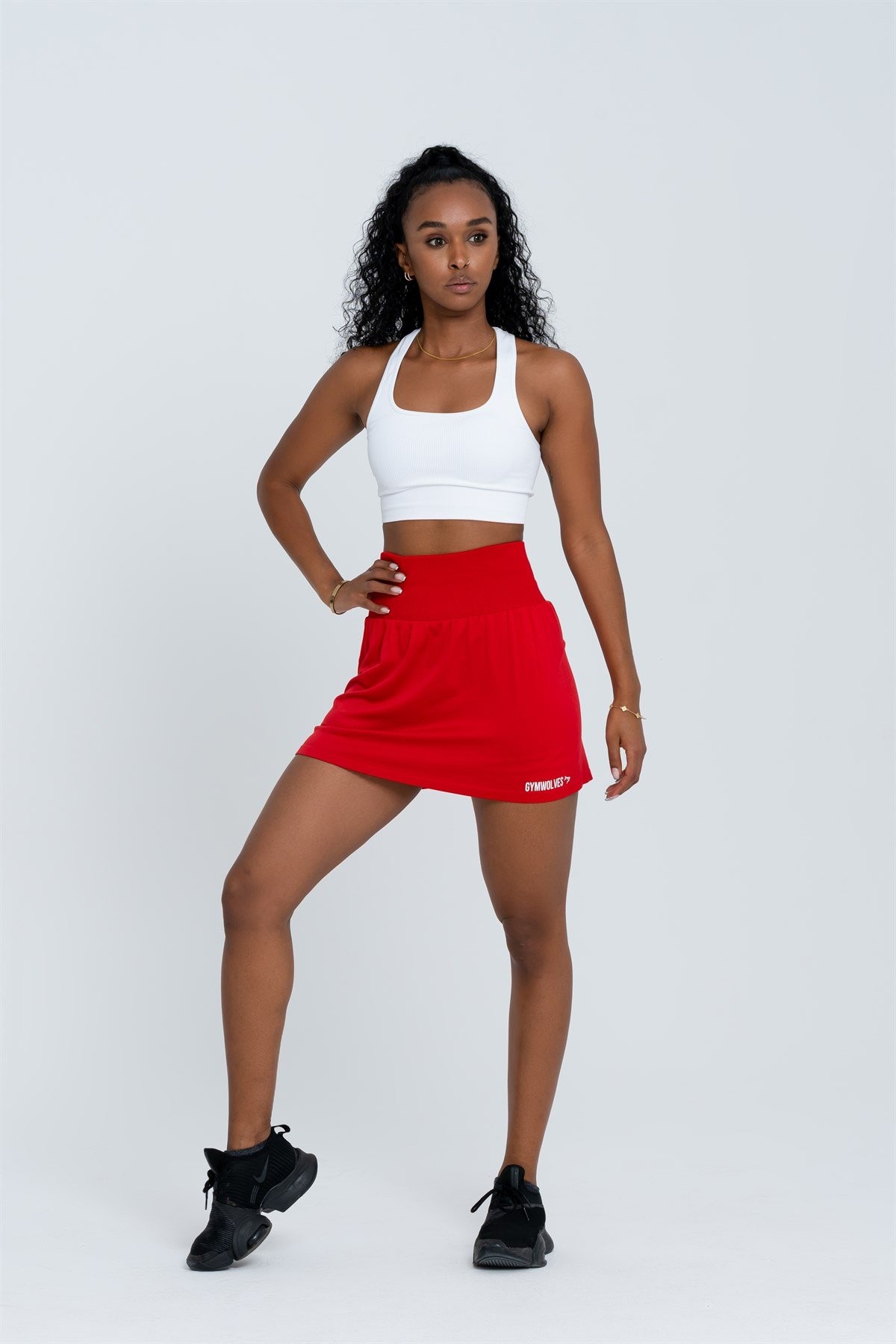 Gymwolves Spor Tennis Etek | Kırmızı | Seamless Short Skirt |