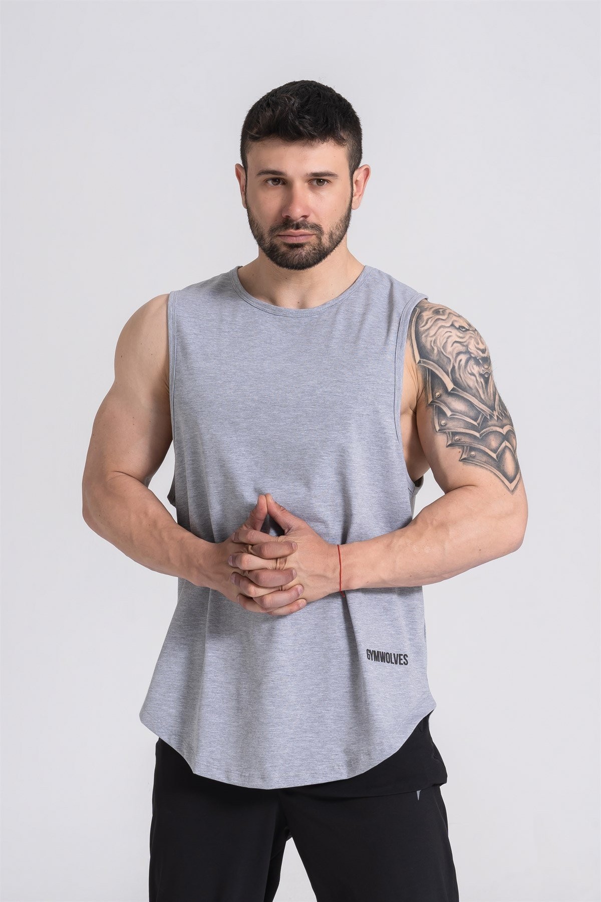 Gymwolves Erkek Kolsuz T-Shirt | Erkek Spor T-shirt | Mor | Workout Tanktop | Never Give Up |