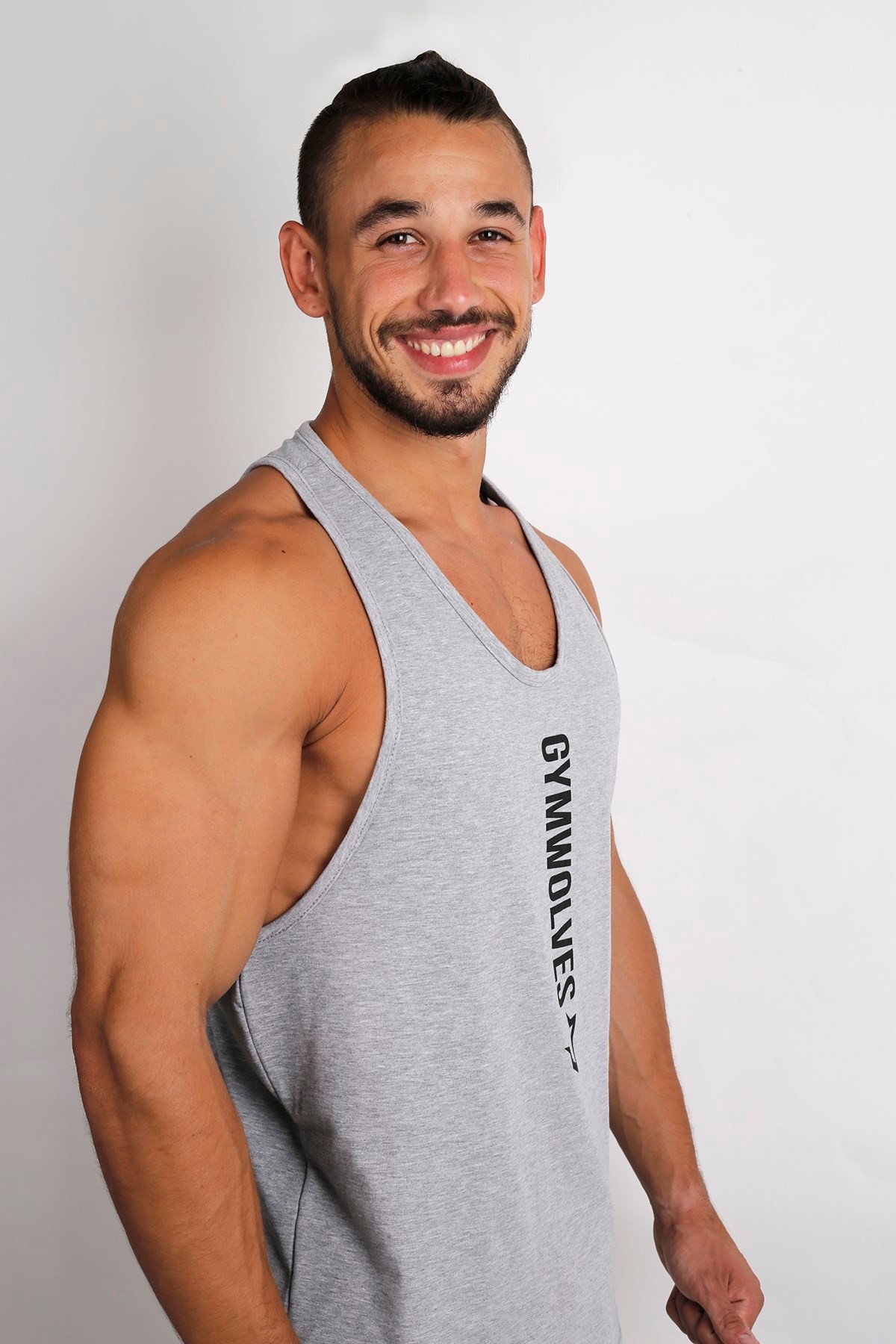 Gymwolves Spor Atleti | Stringer | Workout Tanktop | Gri | Comfortable Serisi