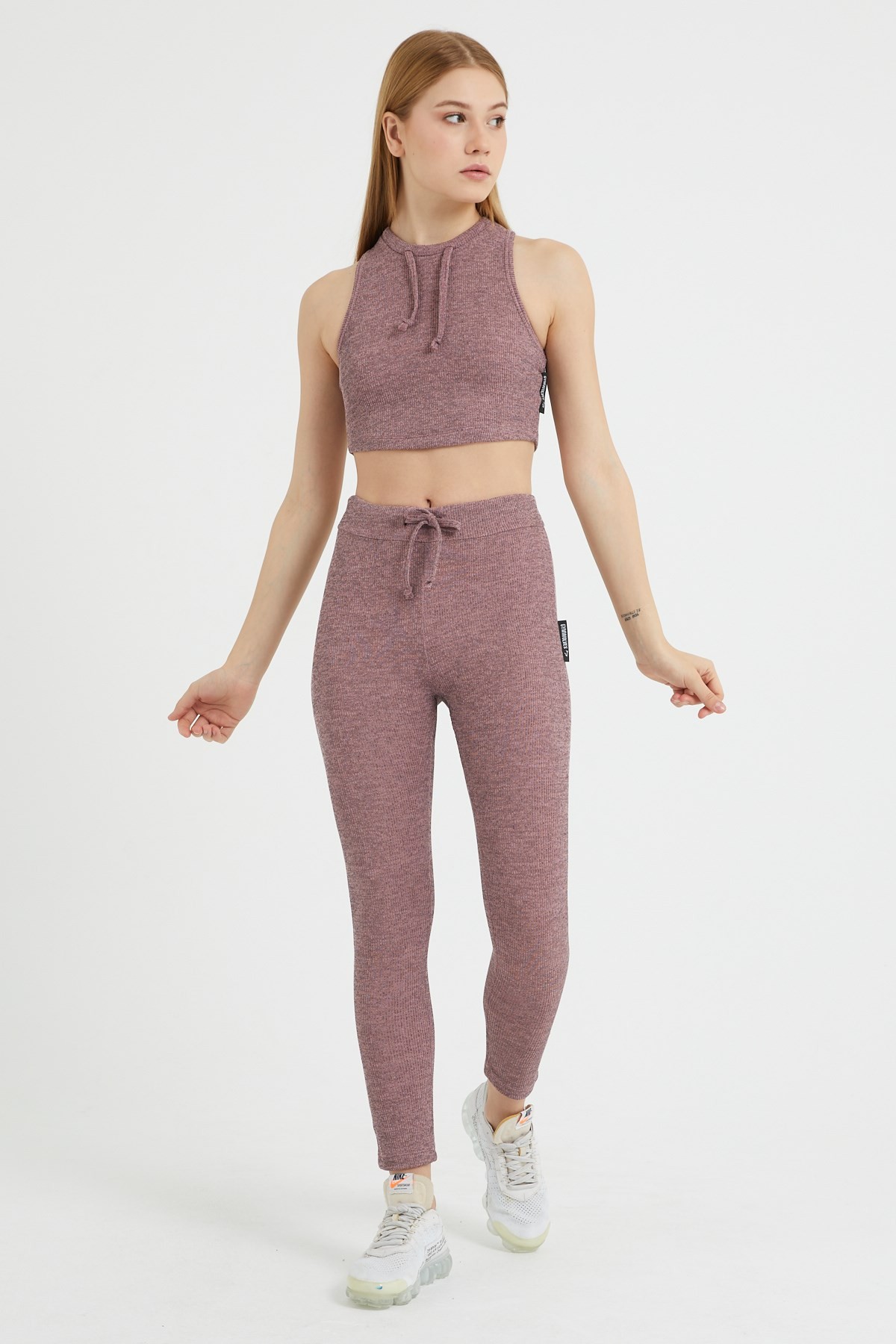 Gymwolves Kadın Eşofman Takımı 3 lü Set | Pembe |  Bra | Hoodie | Bottom |