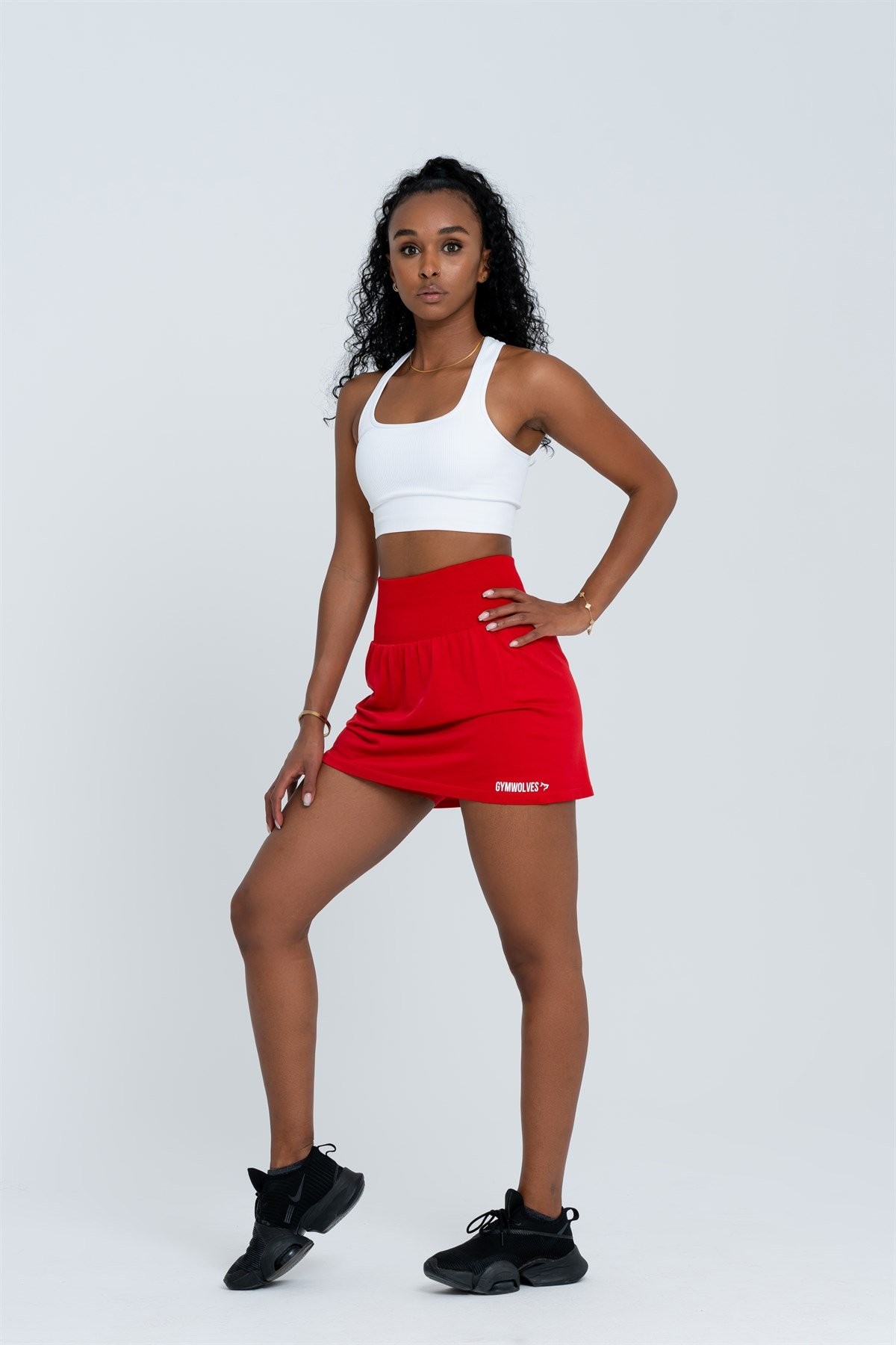 Gymwolves Spor Tennis Etek | Kırmızı | Seamless Short Skirt |