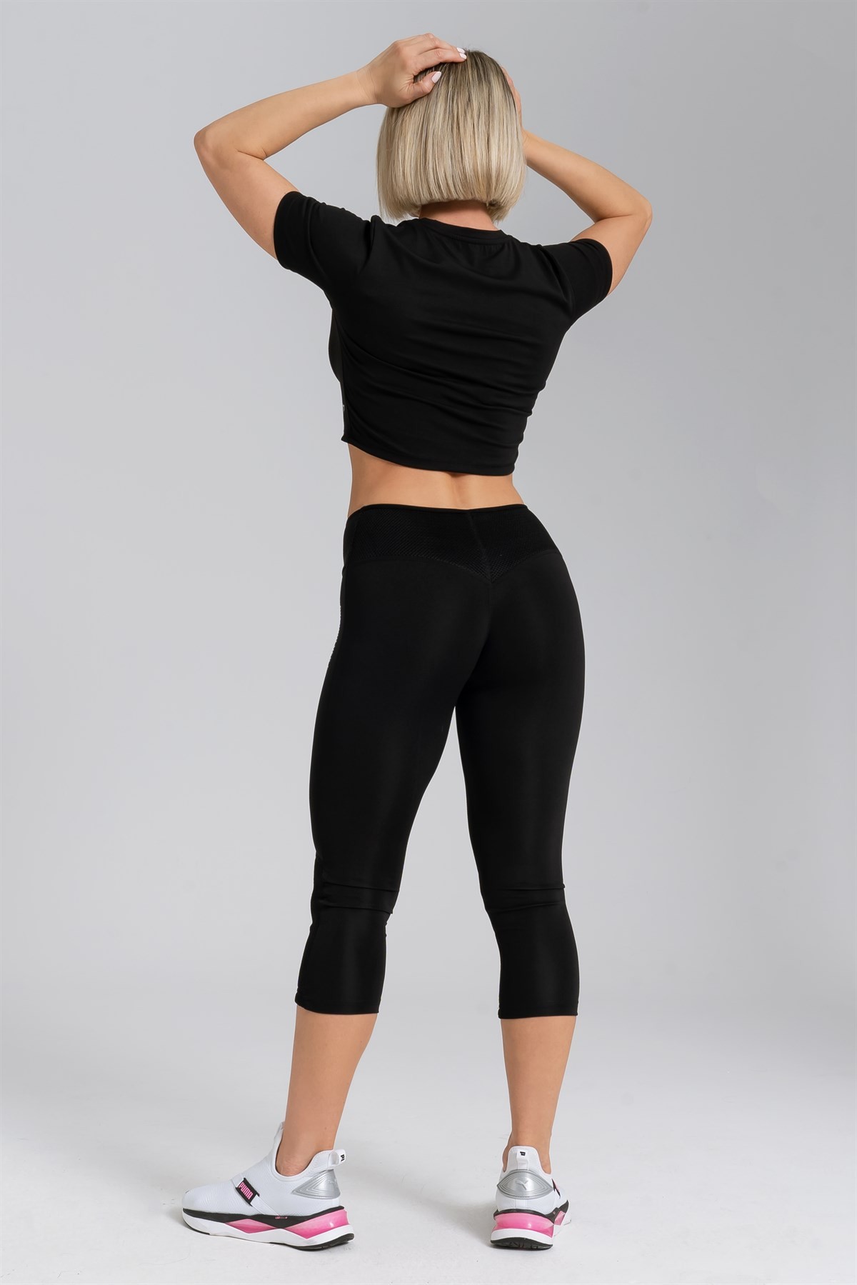 Gymwolves Kadın Body Crop Tops | Siyah | Cotton Serisi |