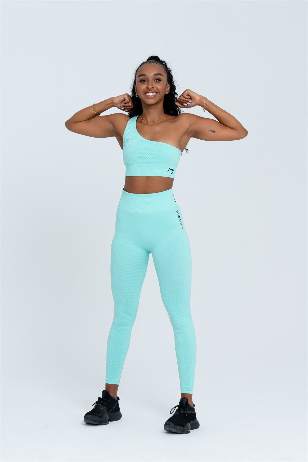 Gymwolves Dikişsiz Spor Tayt | Su Yeşili | Seamles Leggings |