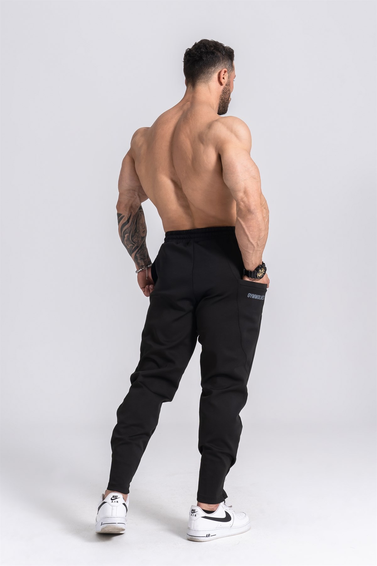 Gymwolves Erkek Spor Eşofmanı | Workout Pants | Siyah | Power Serisi |
