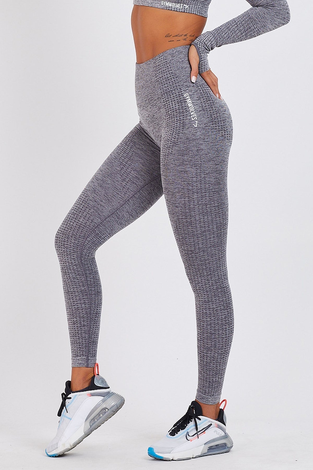 Gymwolves Dikişsiz Spor Tayt | Seamles Leggings | Ash Color | Activated Serisi |