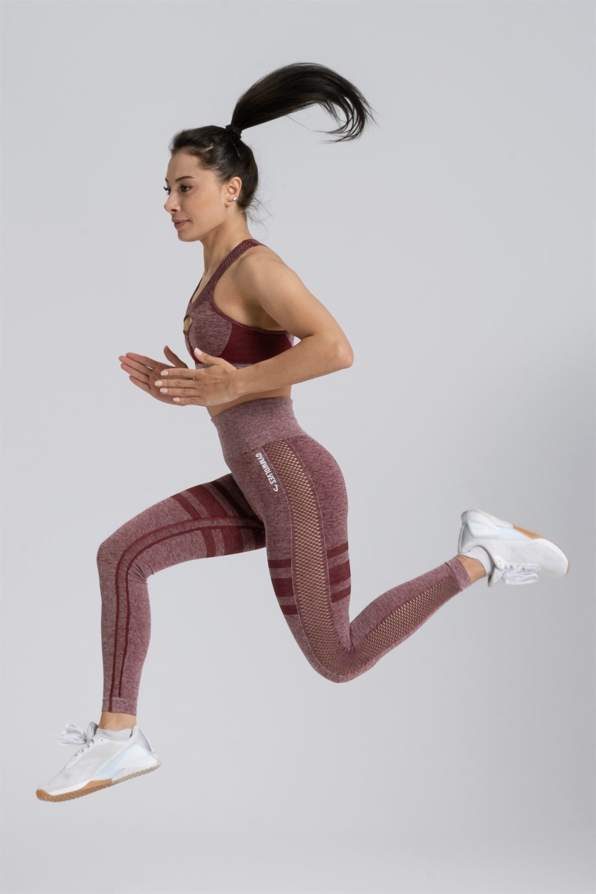 Gymwolves Dikişsiz Spor Tayt | Seamles Leggings | Kırmızı | Queen Serisi |
