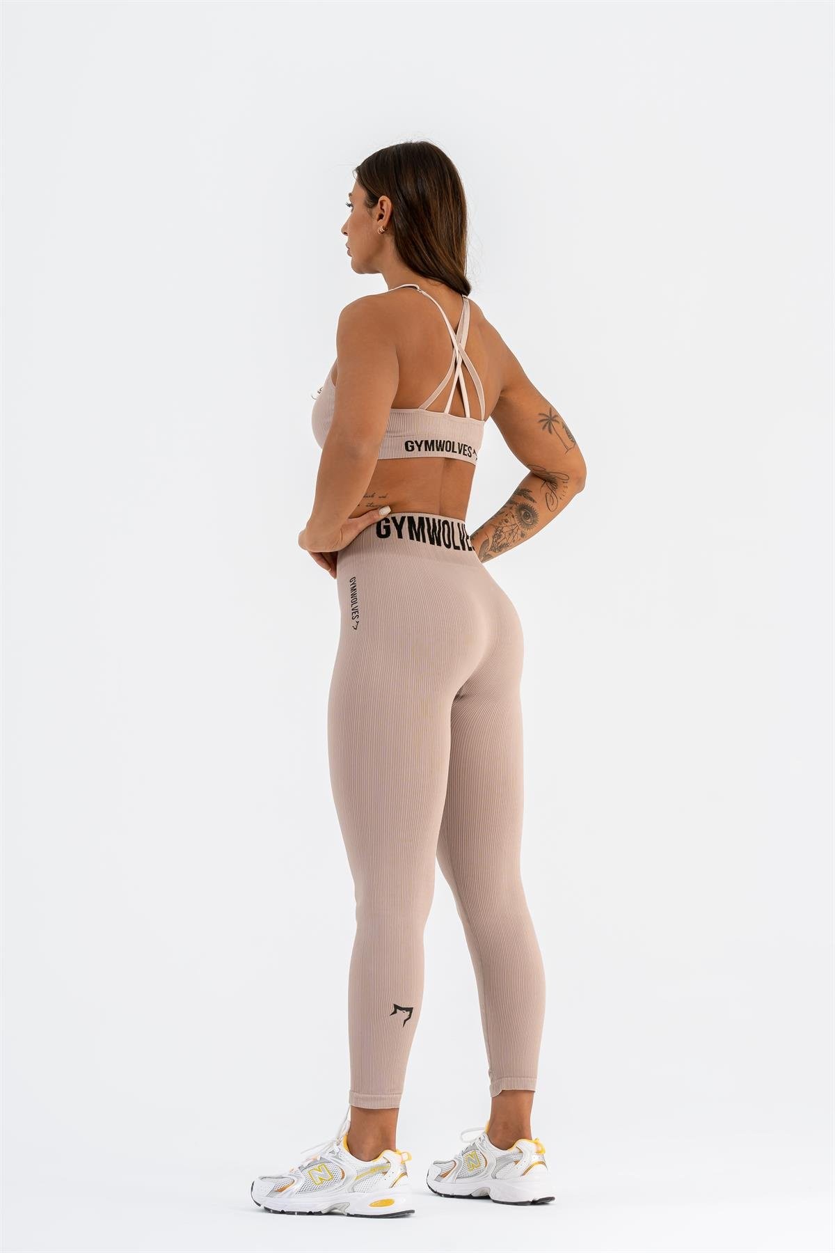 Gymwolves Dikişsiz Spor Sütyeni | Pudra | Seamles Bras | İnce Fitilli Model |