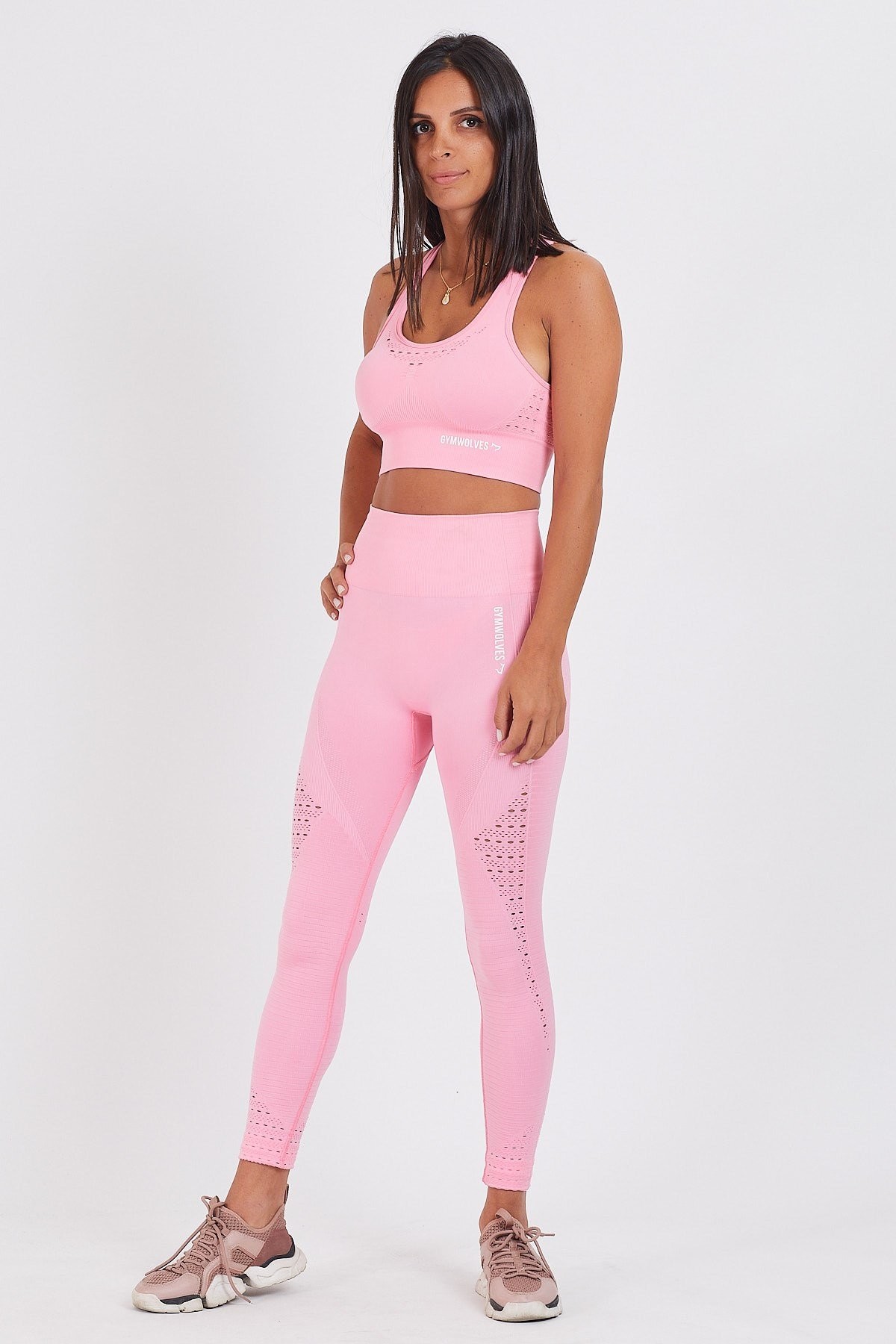 Gymwolves Dikişsiz Spor Tayt | Seamles Leggings | Pembe | Motive Serisi |