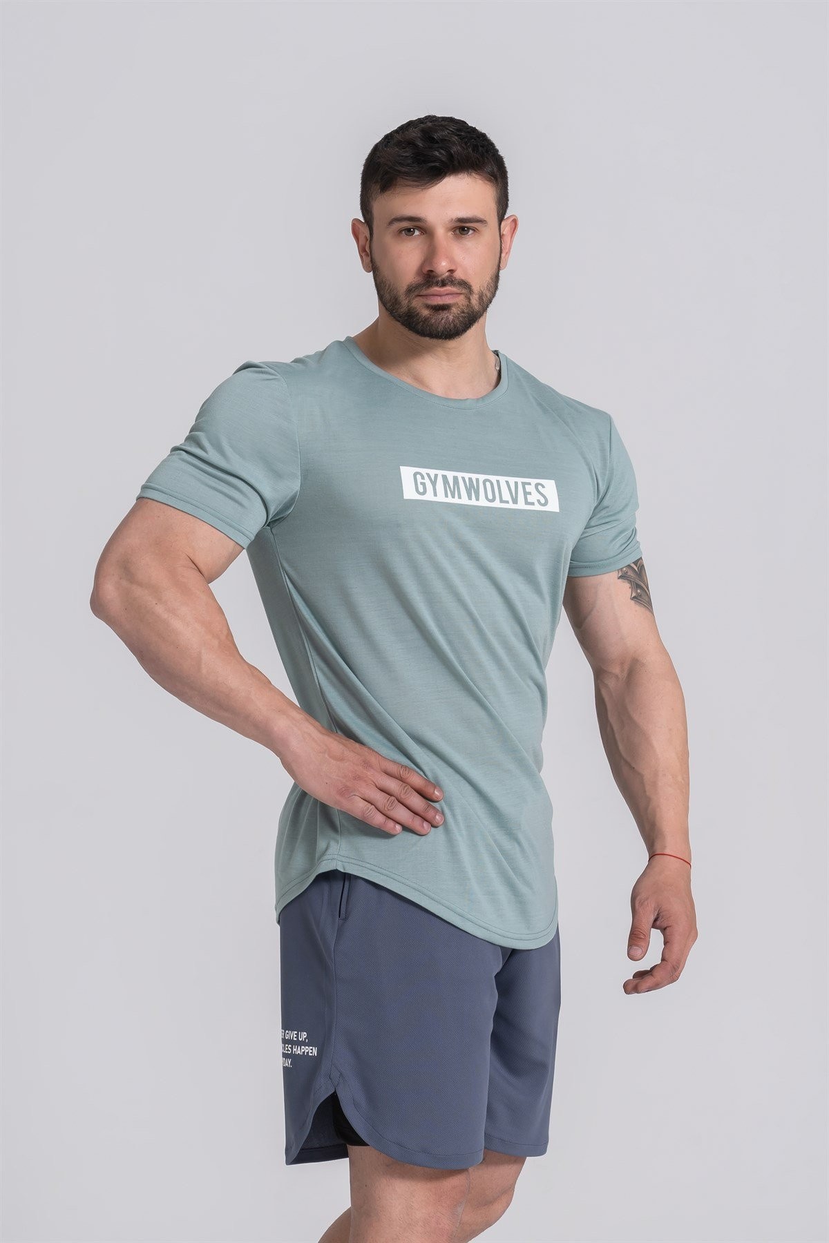 Gymwolves  Erkek Spor T-Shirt  | Yeşil | Workout T-Shirt |