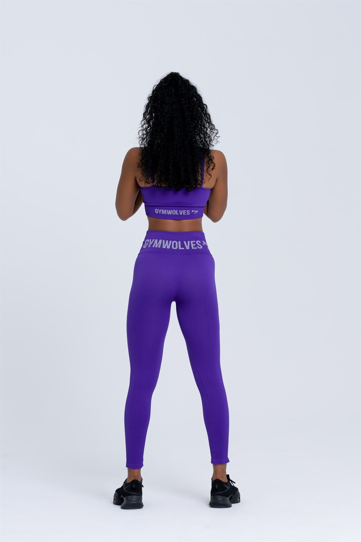 Gymwolves Dikişsiz Spor Tayt | Mor | Seamles Leggings | Fitilli | Anvelop Model |