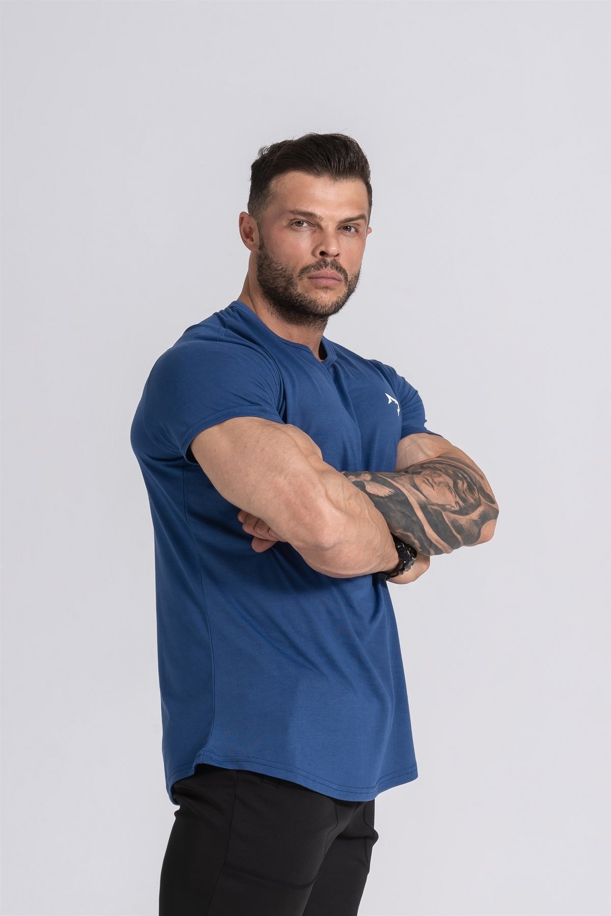 Gymwolves  Erkek Spor T-Shirt  | İndigo | Workout Tanktop |