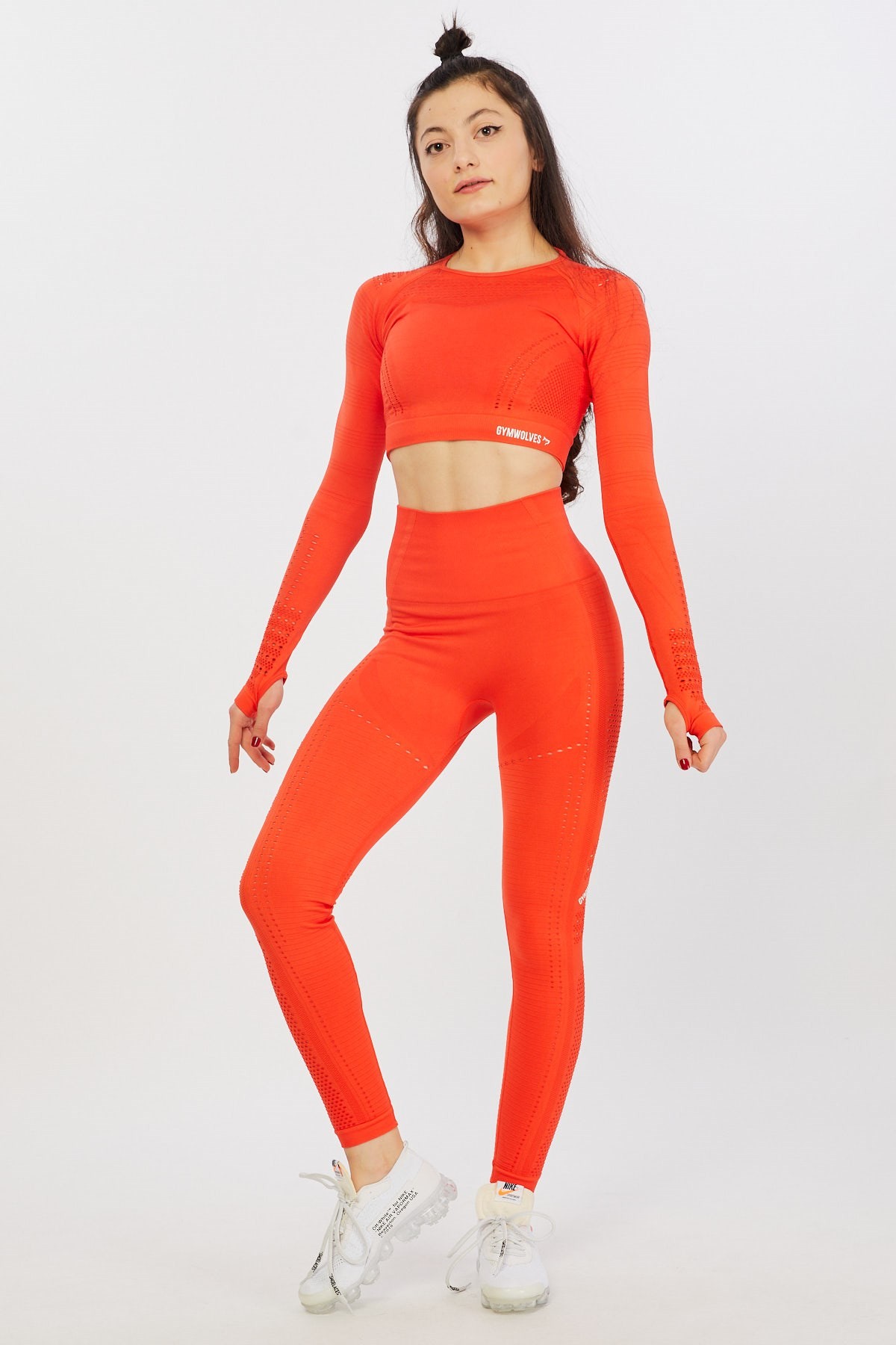 Gymwolves Dikişsiz Spor Tayt | Seamles Leggings | Turuncu | Aktive Power Serisi |
