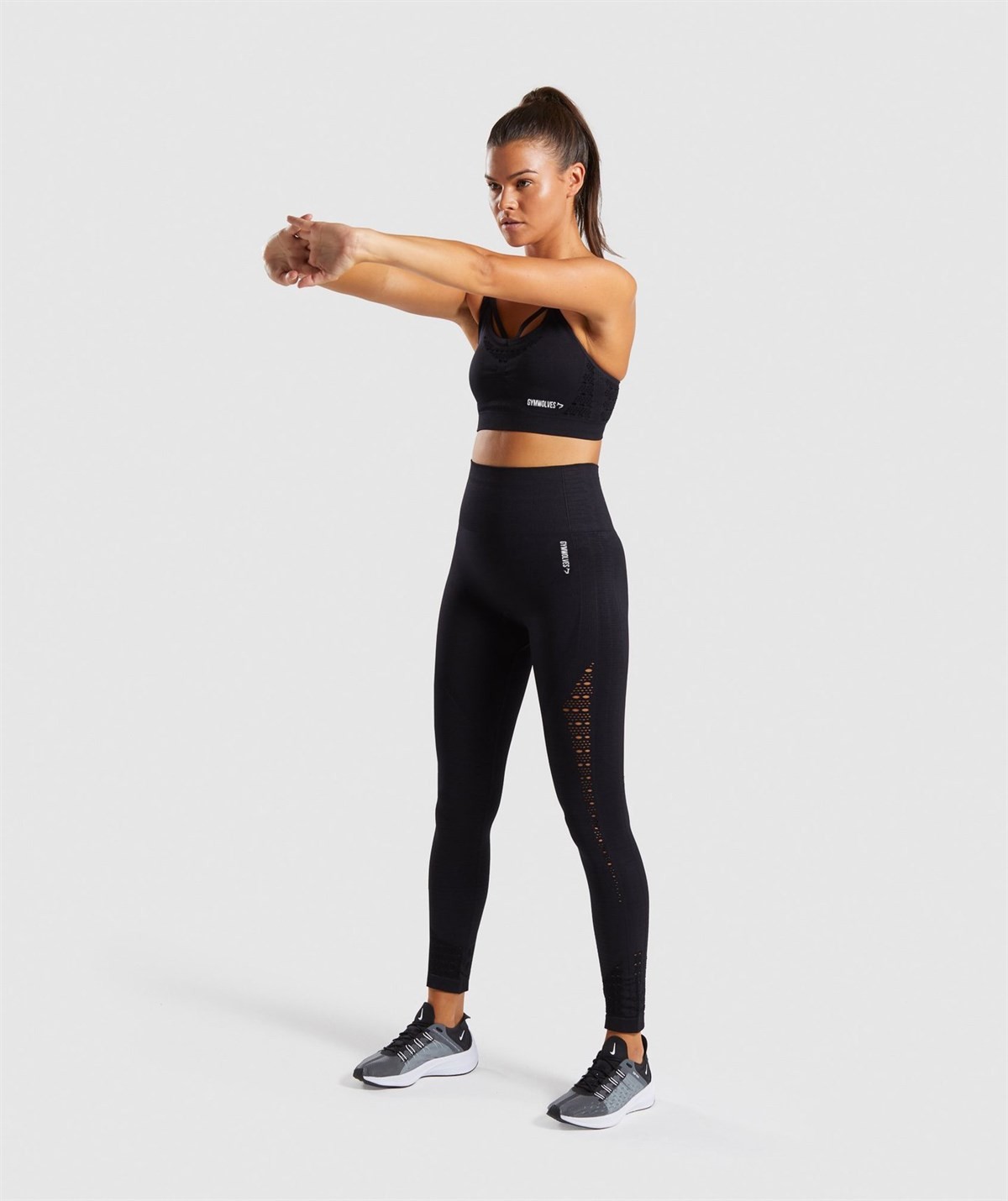 Gymwolves Dikişsiz Spor Tayt | Seamles Leggings | Siyah | Motive Serisi |