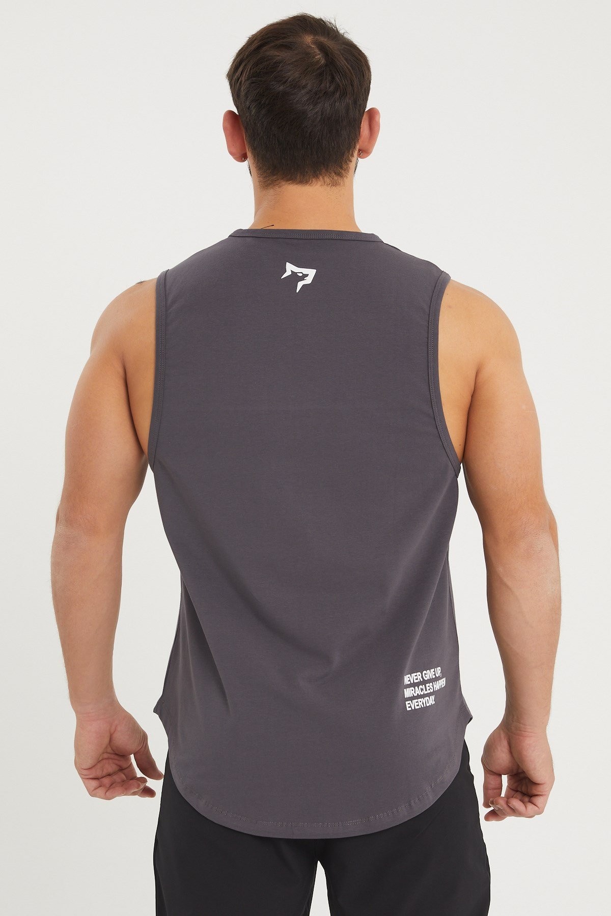 Gymwolves Erkek Kolsuz T-Shirt | Erkek Spor T-shirt | Füme | Workout Tanktop |