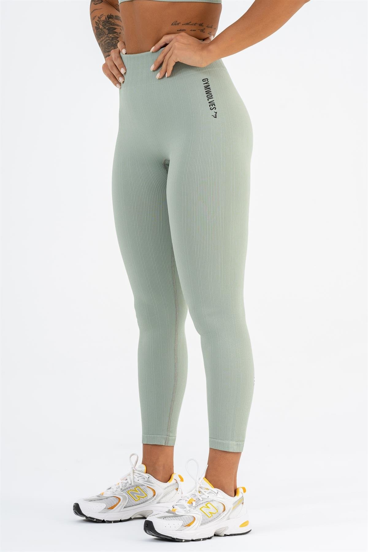 Gymwolves Dikişsiz Spor Tayt | Mint | Seamles Leggings | İnce Fitilli |