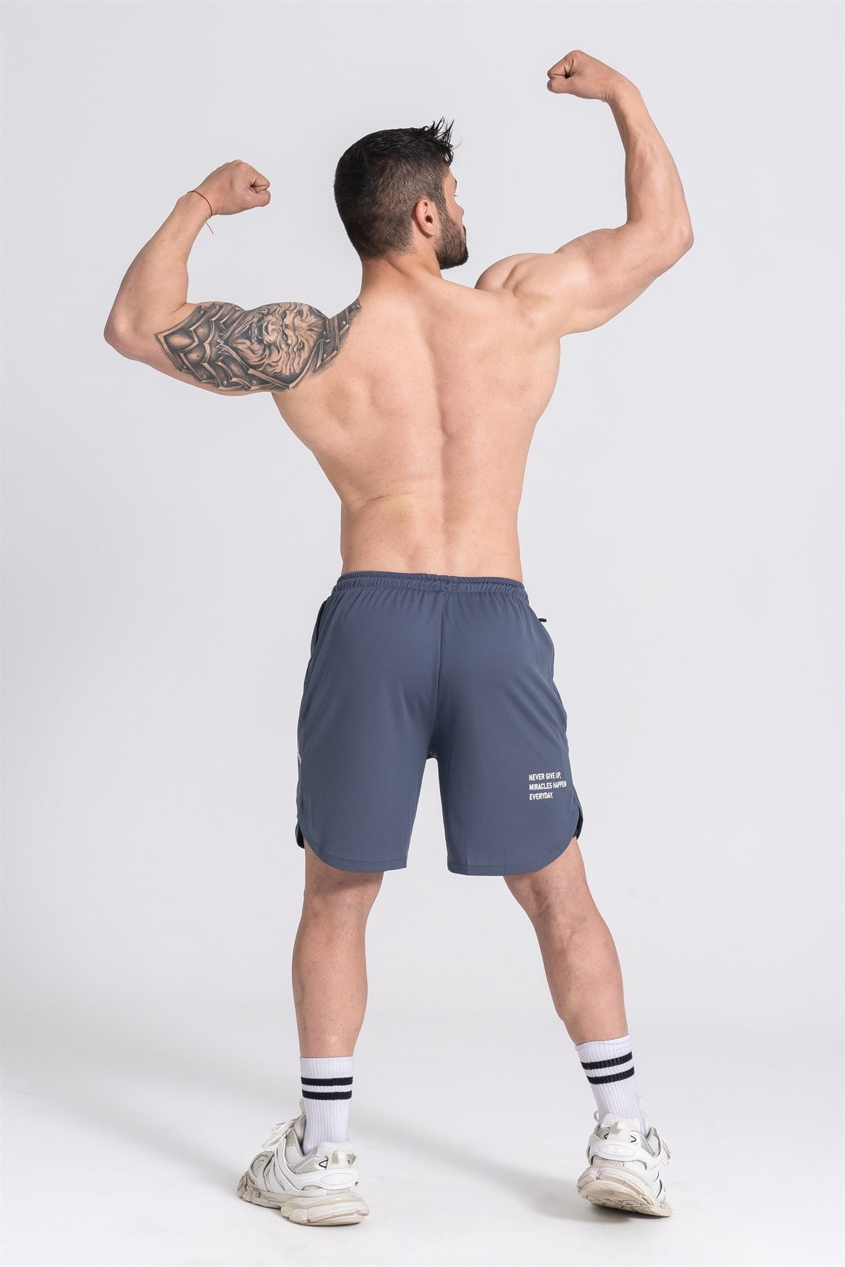 Gymwolves Erkek Spor Şort Çift Katmanlı | Dark Gray | Comfortable Serisi |