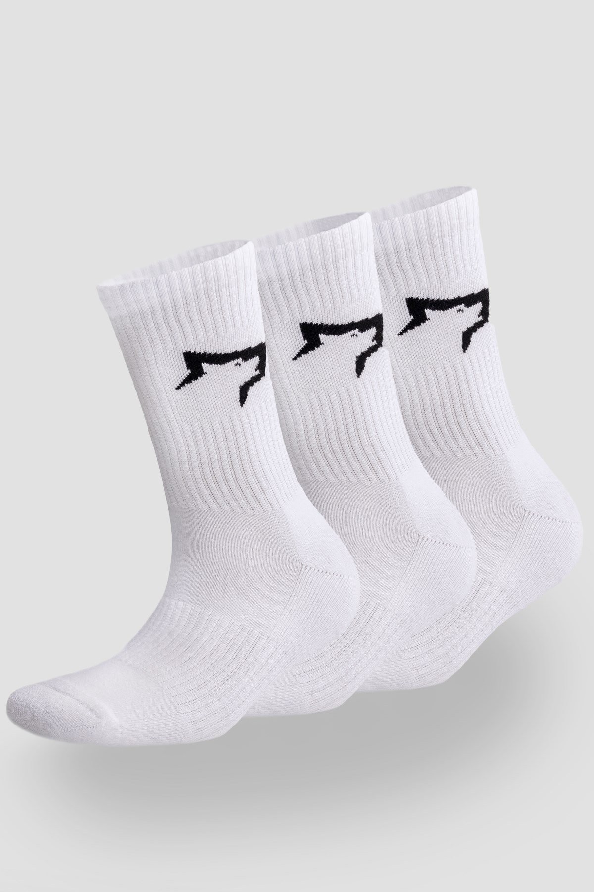 Gymwolves Atlatik Spor Çorap | 3 Lü Paket | Beyaz | Unisex Çorap | Sock |