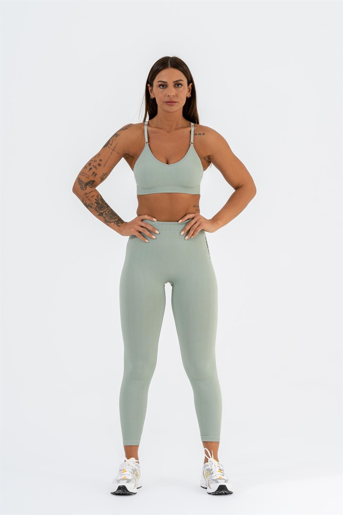 Gymwolves Dikişsiz Spor Sütyeni | Mint | Seamles Bras | İnce Fitilli Model |
