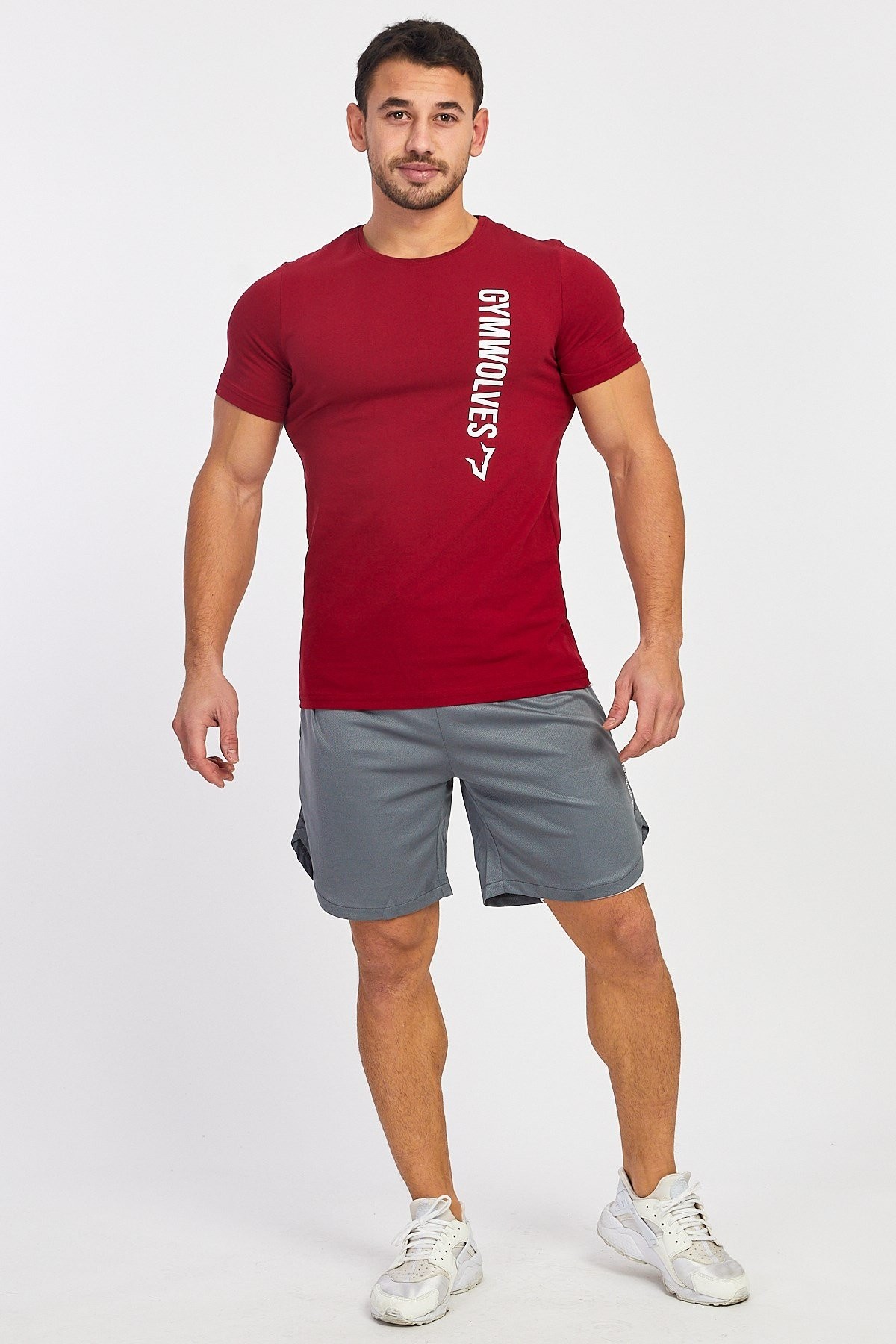 Gymwolves Spor Erkek T-Shirt | Bordo | Erkek T-shirt | Workout Tanktop |