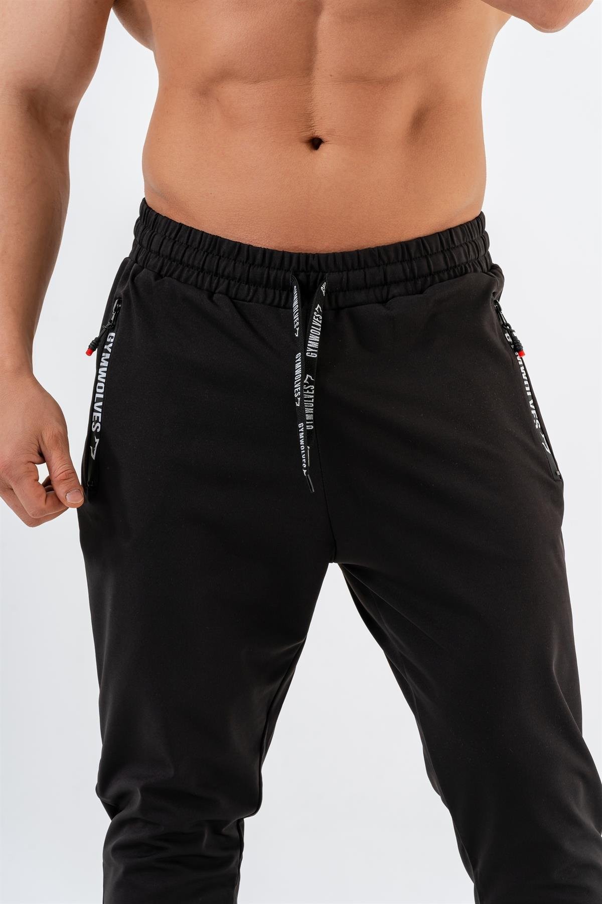 Gymwolves Erkek Spor Eşofmanı | Siyah | Workout Pant |