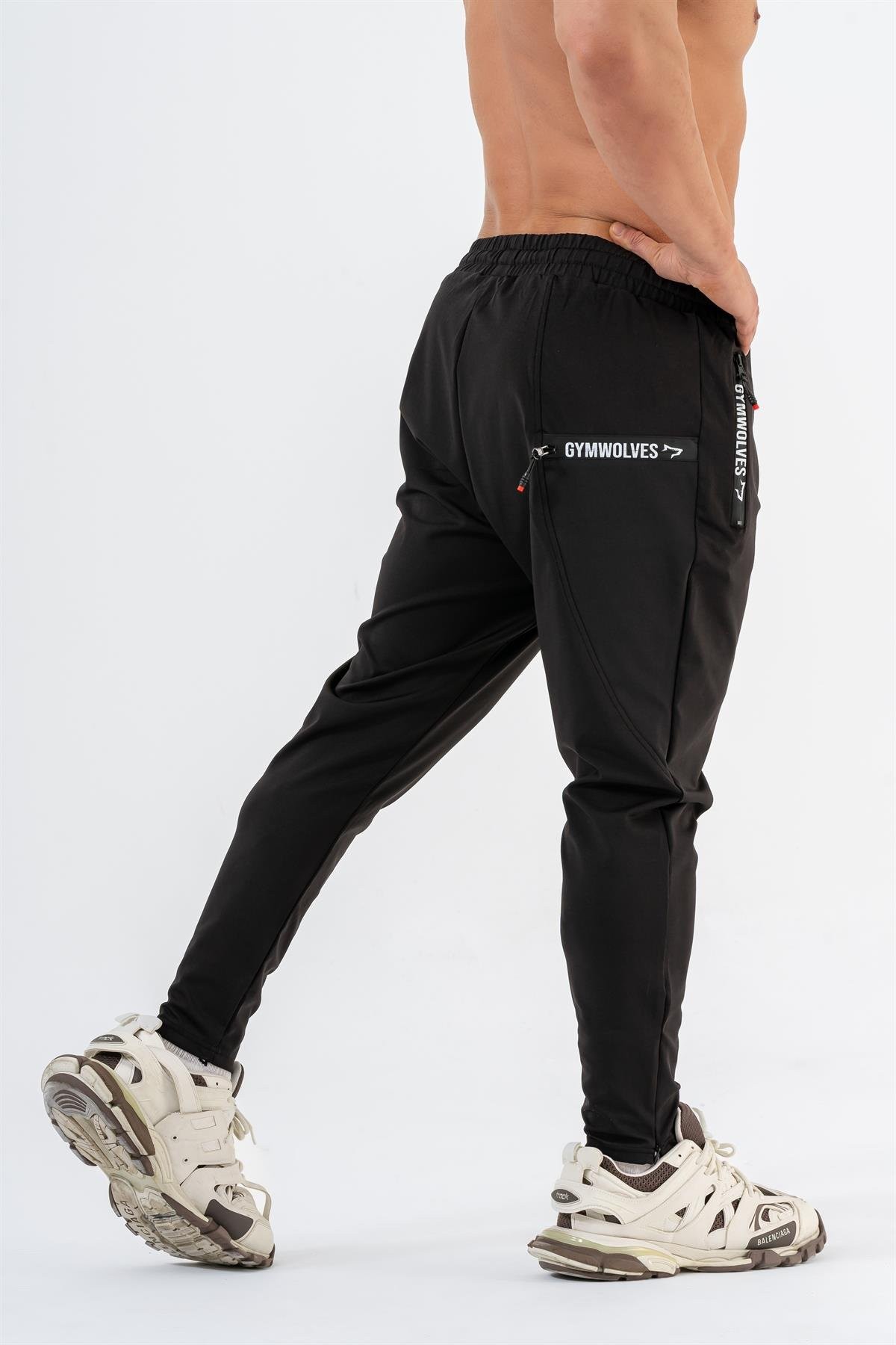 Gymwolves Erkek Spor Eşofmanı | Siyah | Workout Pant |
