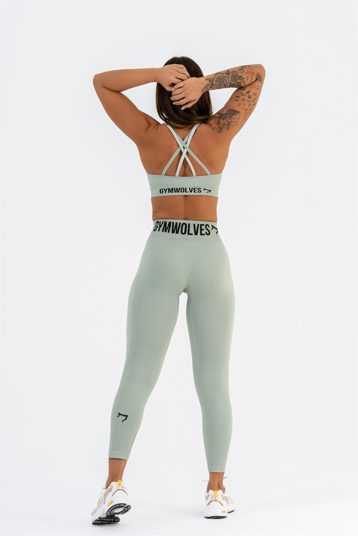 Gymwolves Dikişsiz Spor Sütyeni | Mint | Seamles Bras | İnce Fitilli Model |