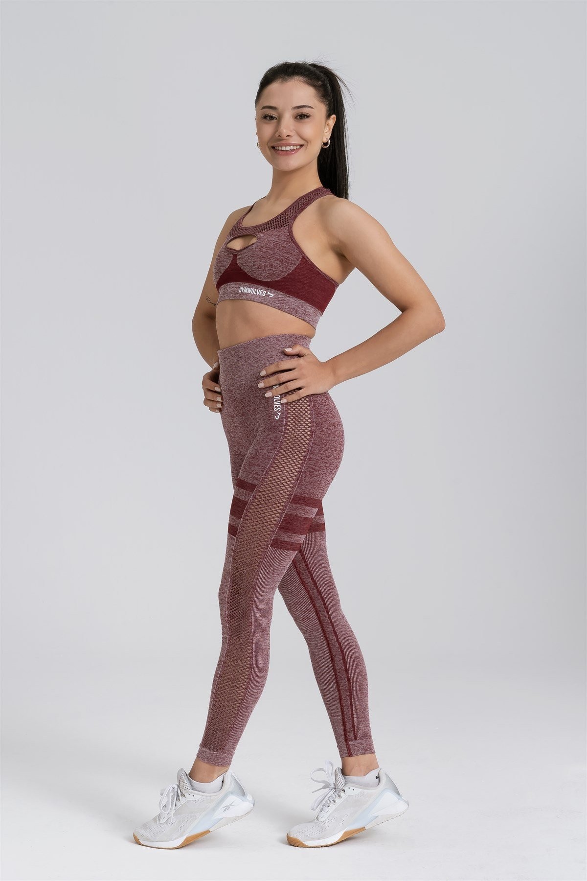 Gymwolves Dikişsiz Spor Tayt | Seamles Leggings | Kırmızı | Queen Serisi |