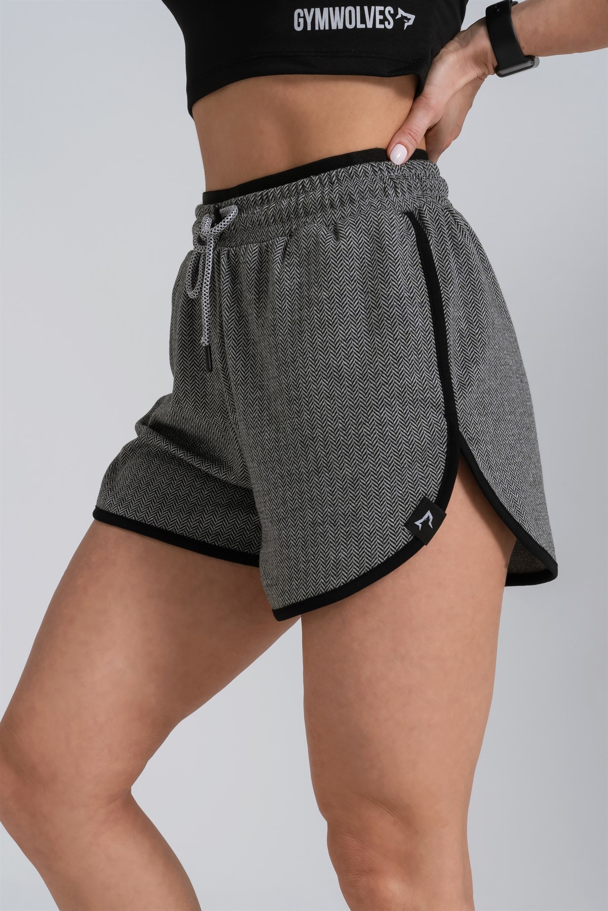 Gymwolves Kadın Spor Şort | Gri | Runner Serisi | Woman Sports Sorts