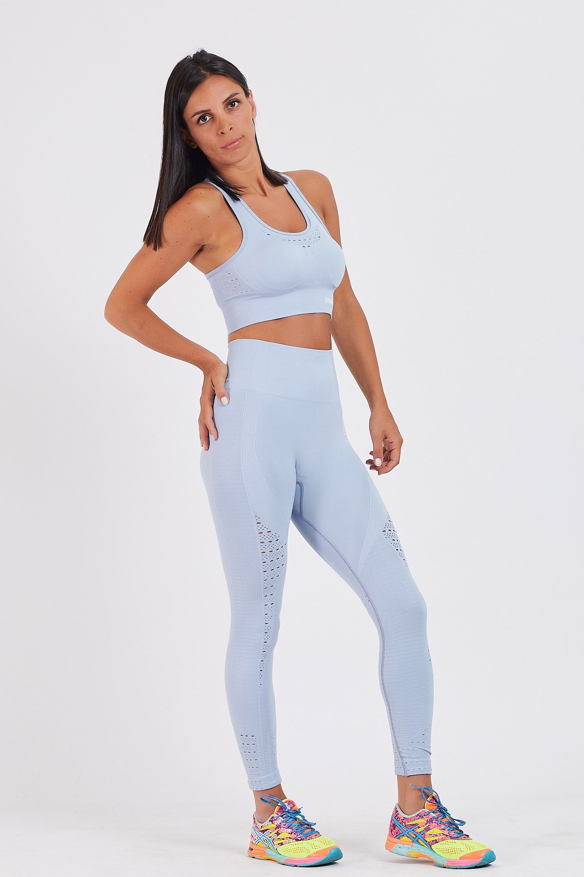 Gymwolves Dikişsiz Spor Tayt | Seamles Leggings | Açık Mavi | Motive Serisi |