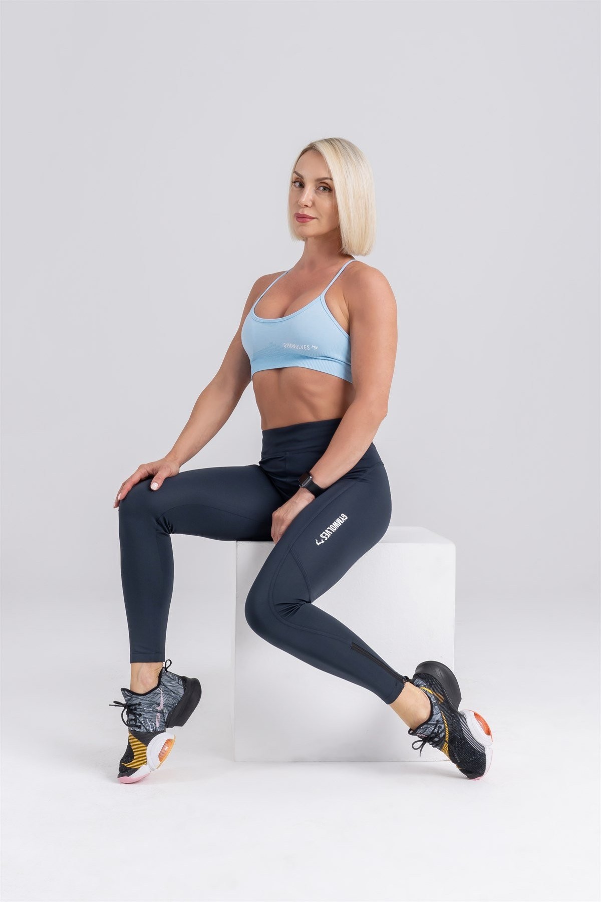 Gymwolves Spor Tayt | Push Up Woman Sports Leggings | Antrasit | Running Series |
