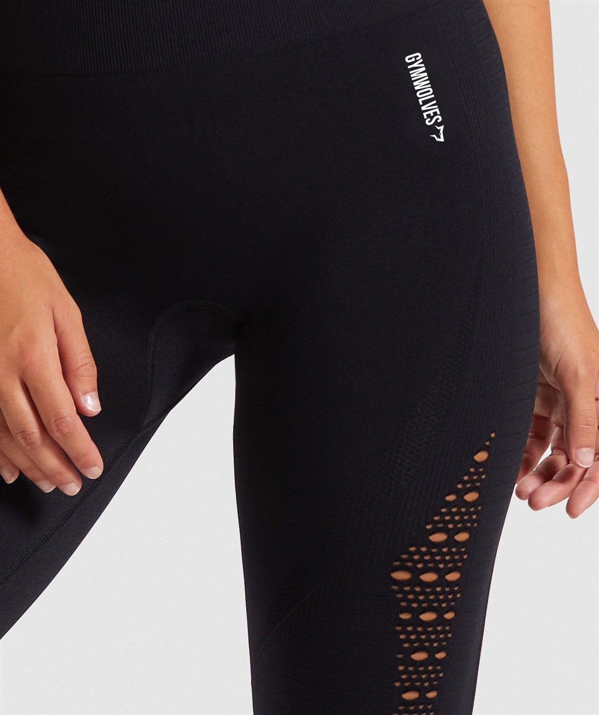 Gymwolves Dikişsiz Spor Tayt | Seamles Leggings | Siyah | Motive Serisi |
