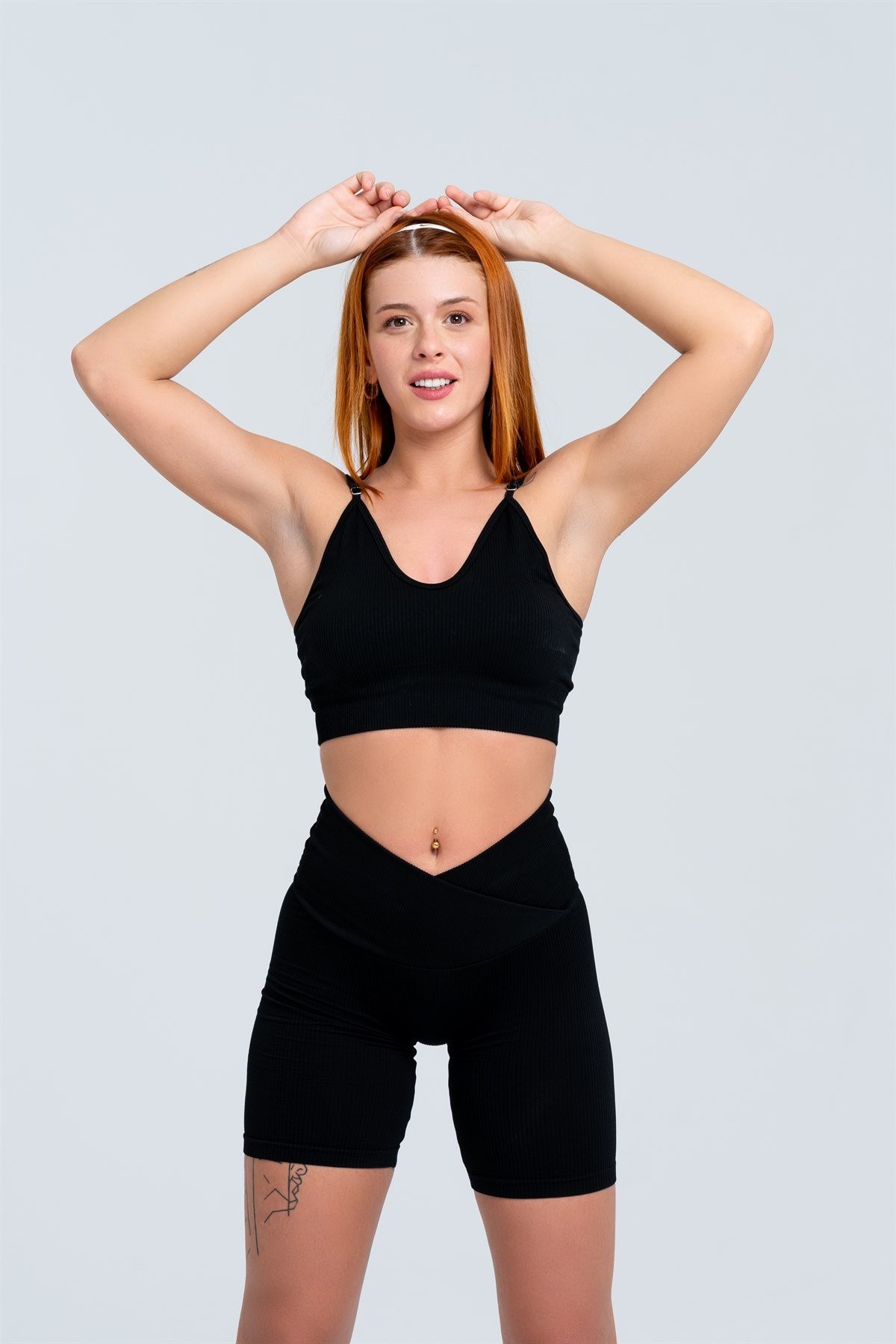 Gymwolves Dikişsiz Spor Sütyeni | Siyah | Seamles Bras | Fitilli Model |