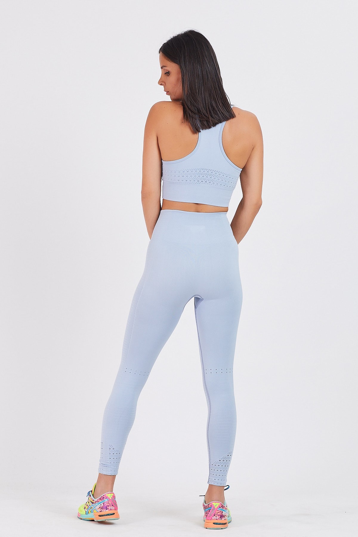 Gymwolves Dikişsiz Spor Tayt | Seamles Leggings | Açık Mavi | Motive Serisi |