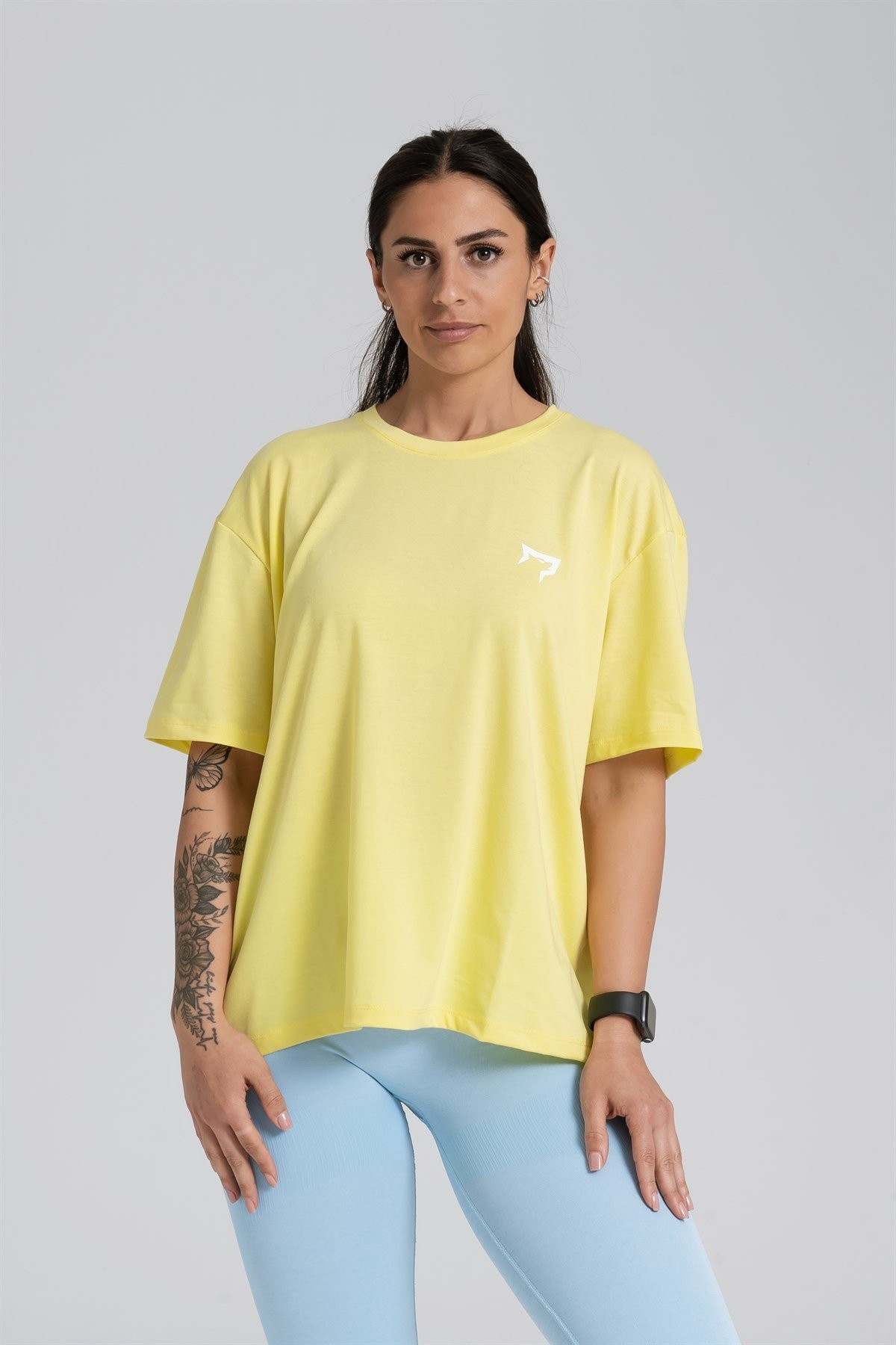 Gymwolves Oversize Kadın T-Shirt | Sarı | Cotton Serisi |