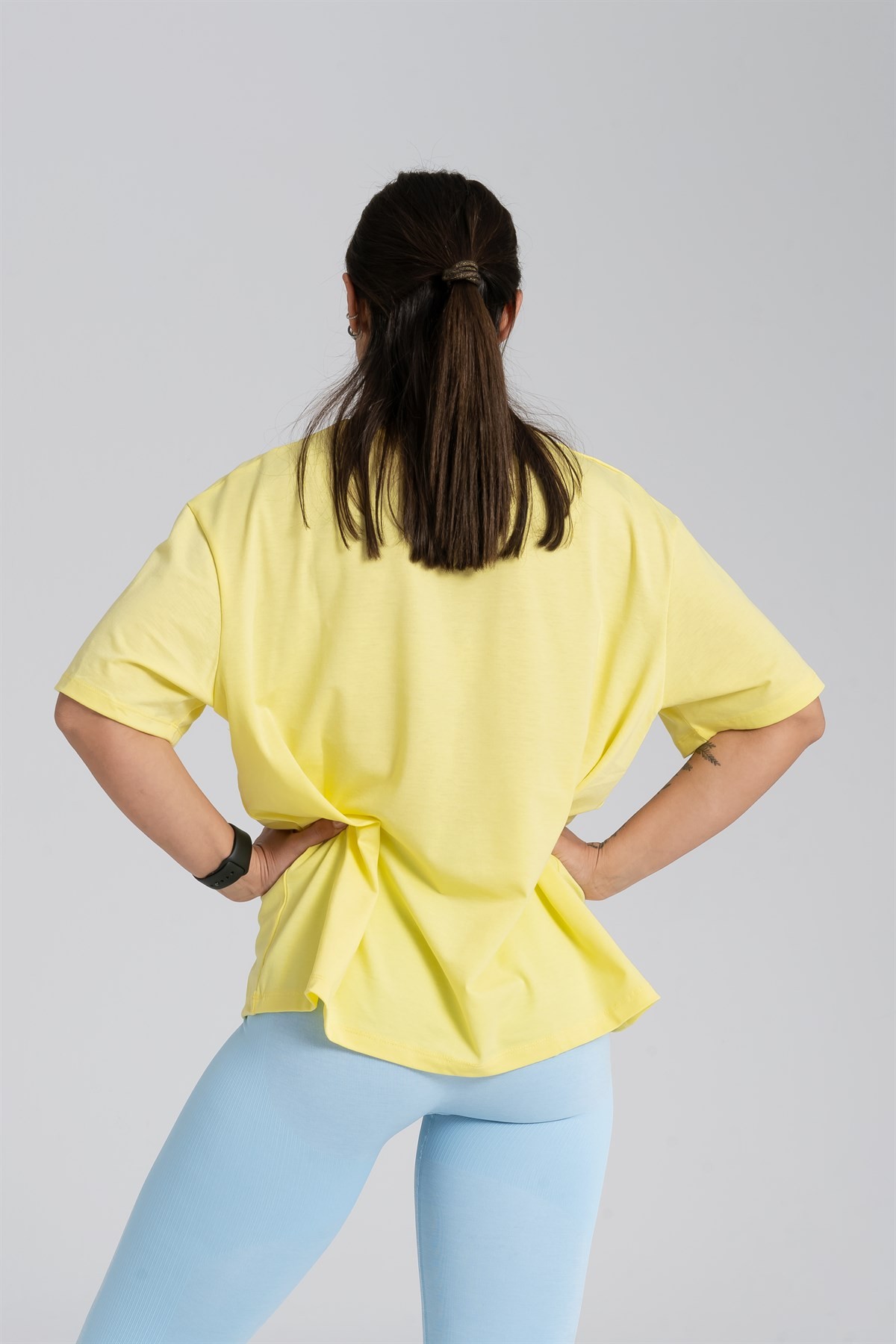 Gymwolves Oversize Kadın T-Shirt | Sarı | Cotton Serisi |