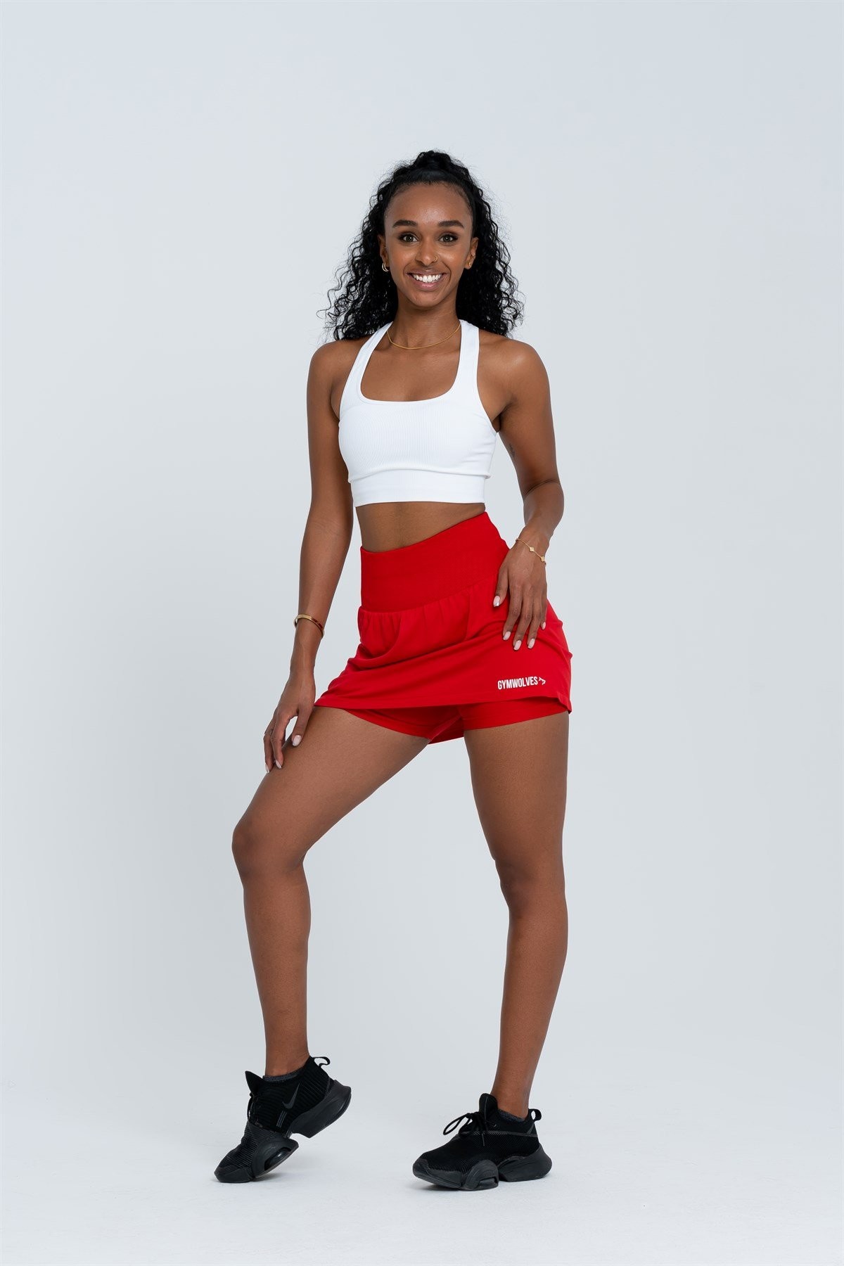 Gymwolves Spor Tennis Etek | Kırmızı | Seamless Short Skirt |
