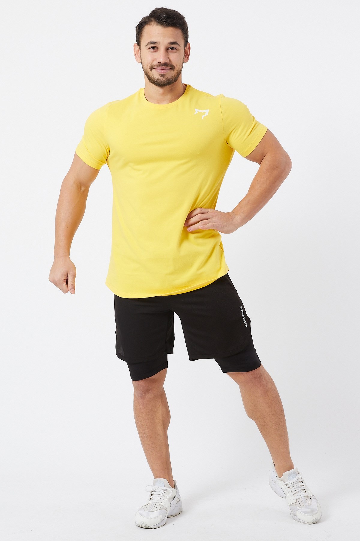 Gymwolves  Erkek Spor T-Shirt  | Sarı | Workout Tanktop |