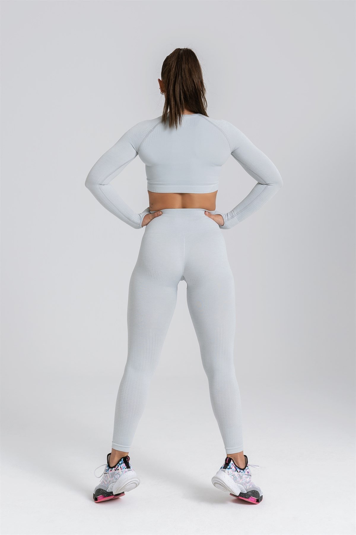 Gymwolves Dikişsiz Spor Tayt | Seamles Leggings | Açık Gri | Activated Serisi |