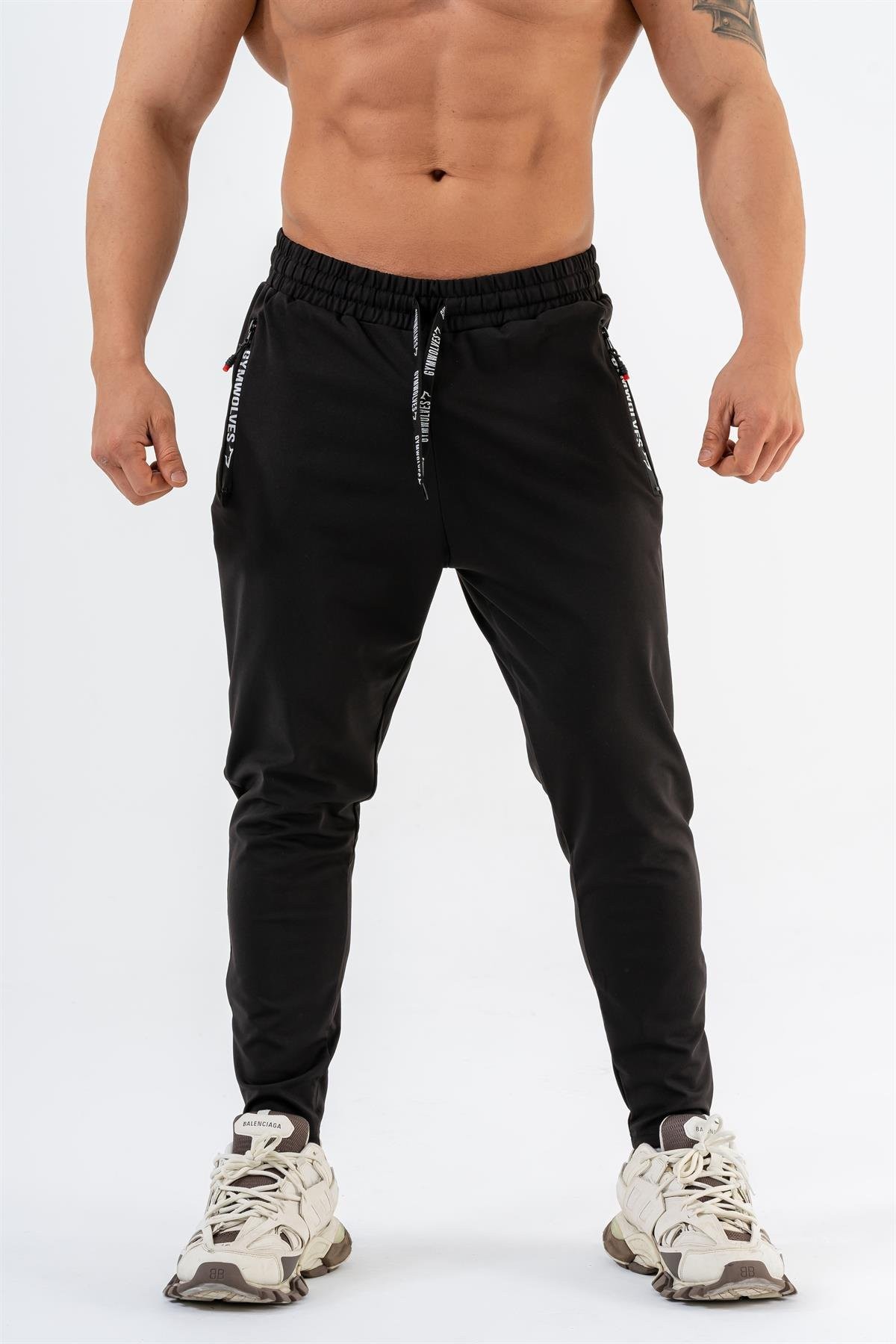 Gymwolves Erkek Spor Eşofmanı | Siyah | Workout Pant |