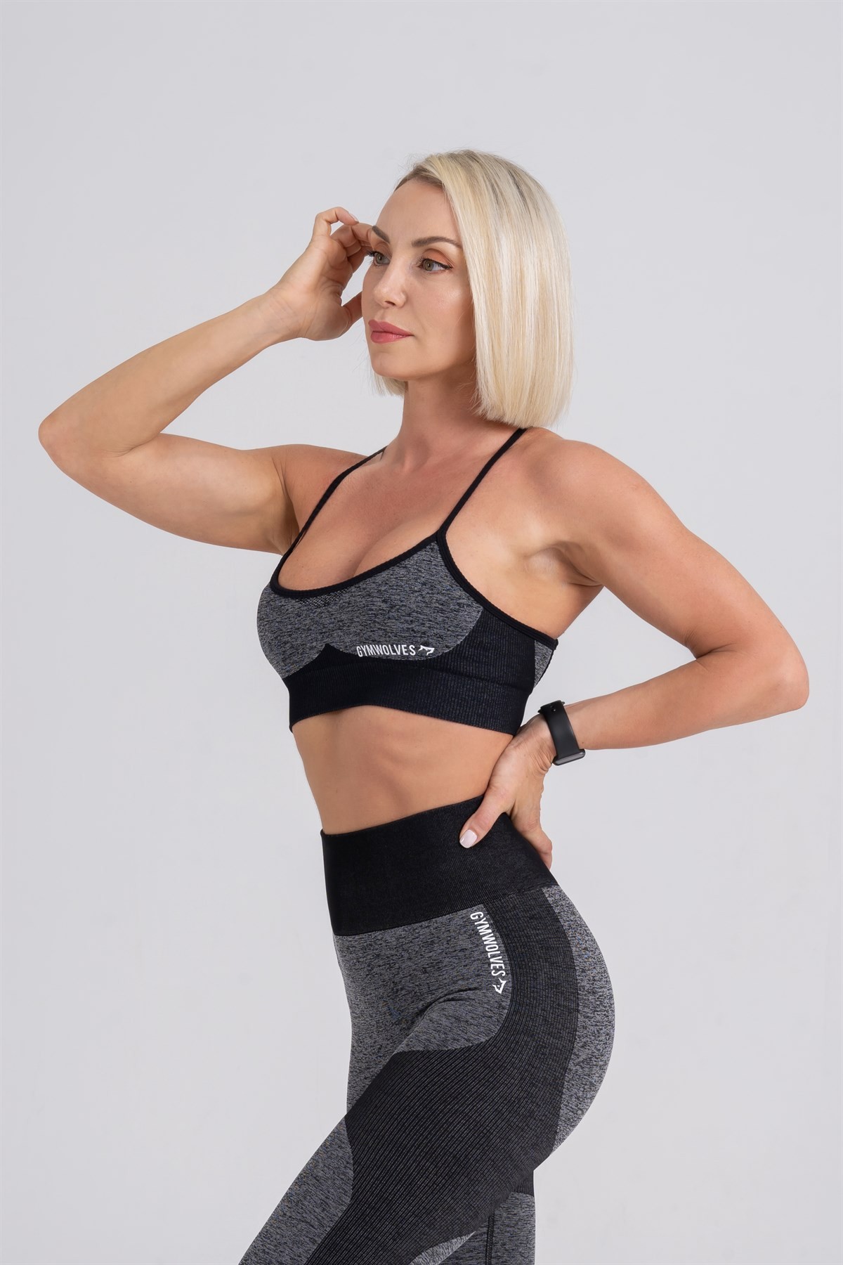 Gymwolves Dikişsiz Spor Sütyeni | Seamles Bras | Siyah | Strong Serisi |