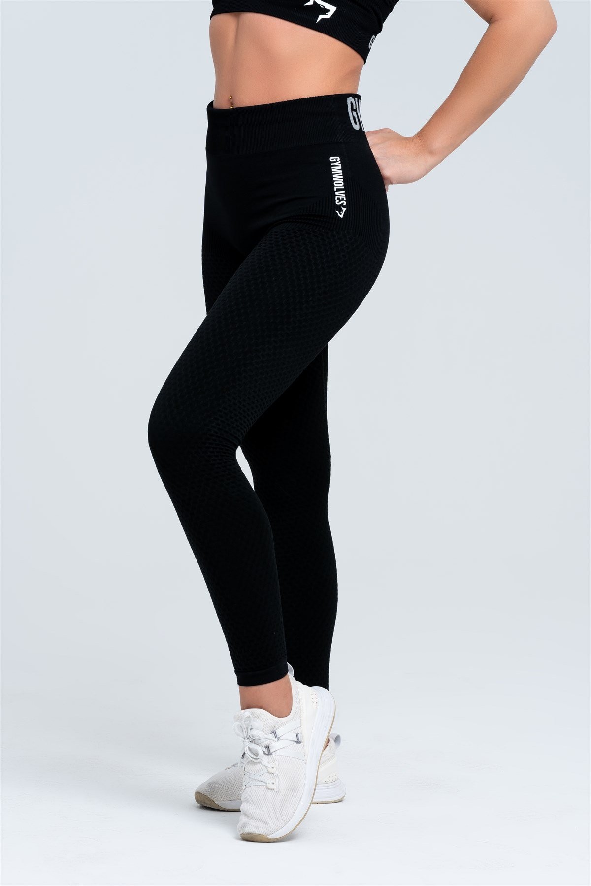 Gymwolves Dikişsiz Spor Tayt | Siyah | Seamles Leggings |