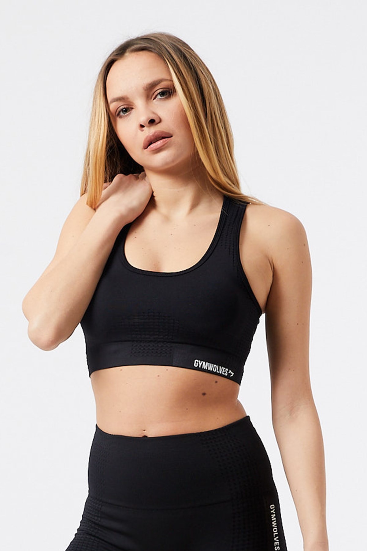 Gymwolves Dikişsiz Spor Sütyeni  | Seamless Bras | Siyah | Activated Serisi |