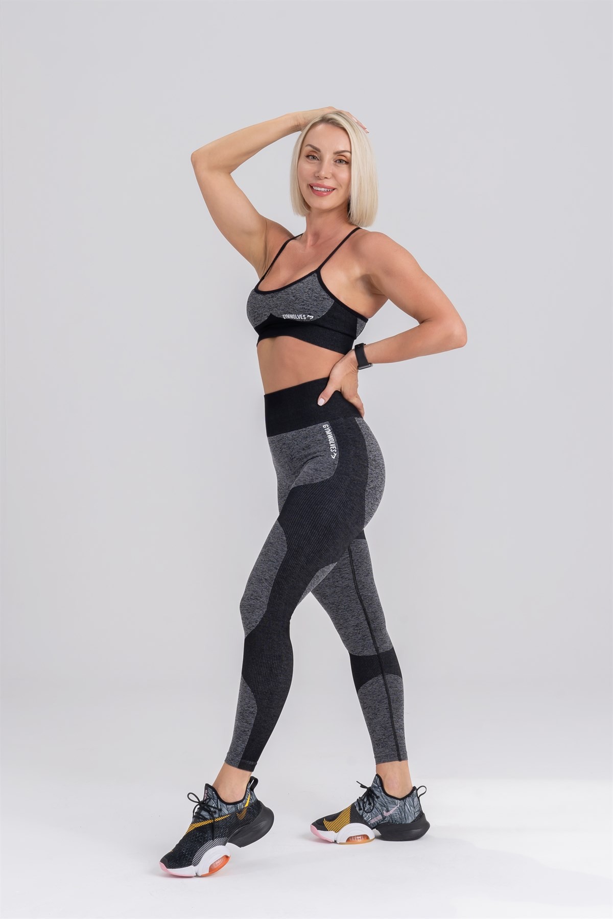 Gymwolves Dikişsiz Spor Sütyeni | Seamles Bras | Siyah | Strong Serisi |
