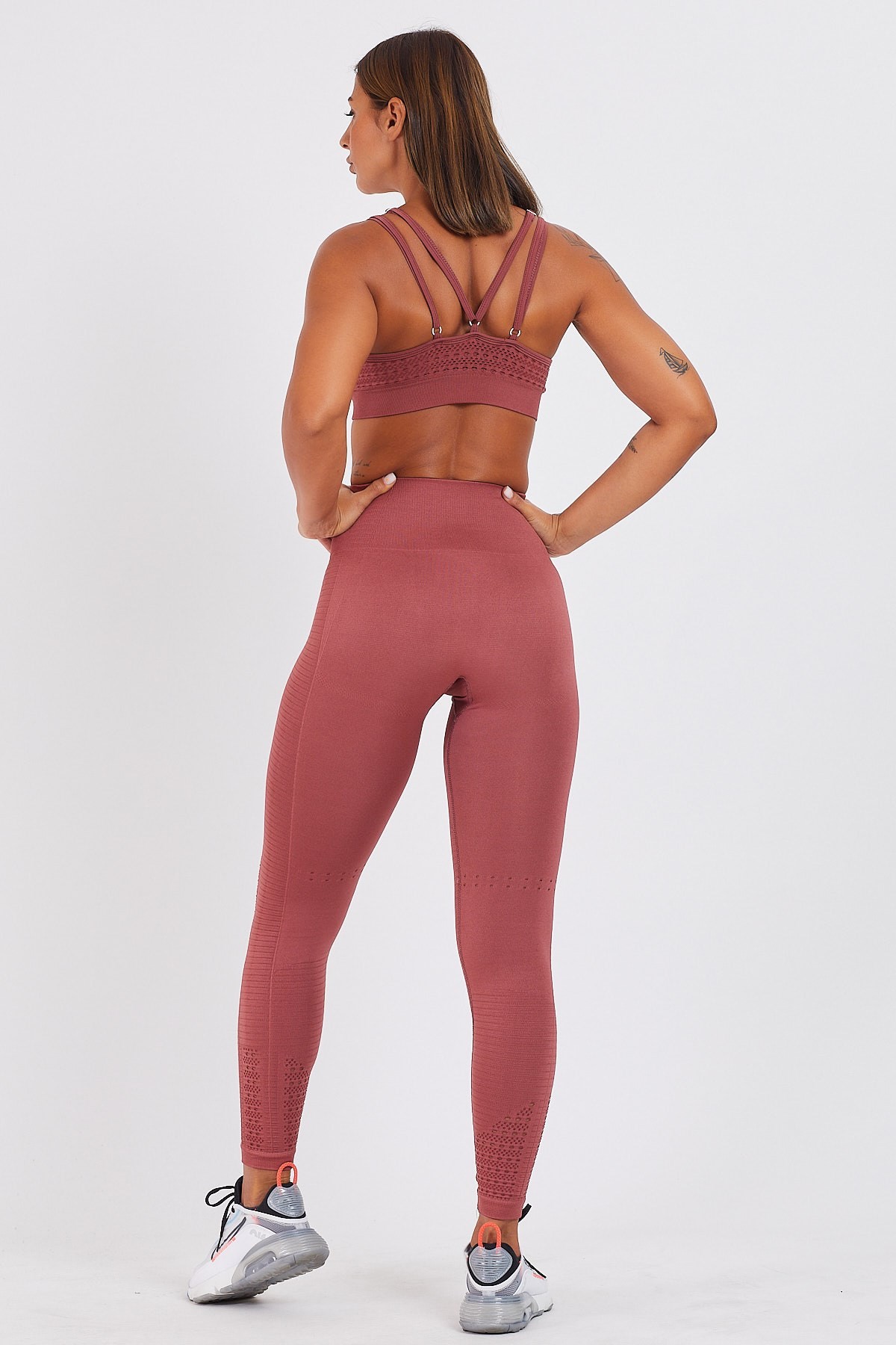 Gymwolves Dikişsiz Spor Tayt | Seamles Leggings | Koyu Kırmızı | Motive Serisi |