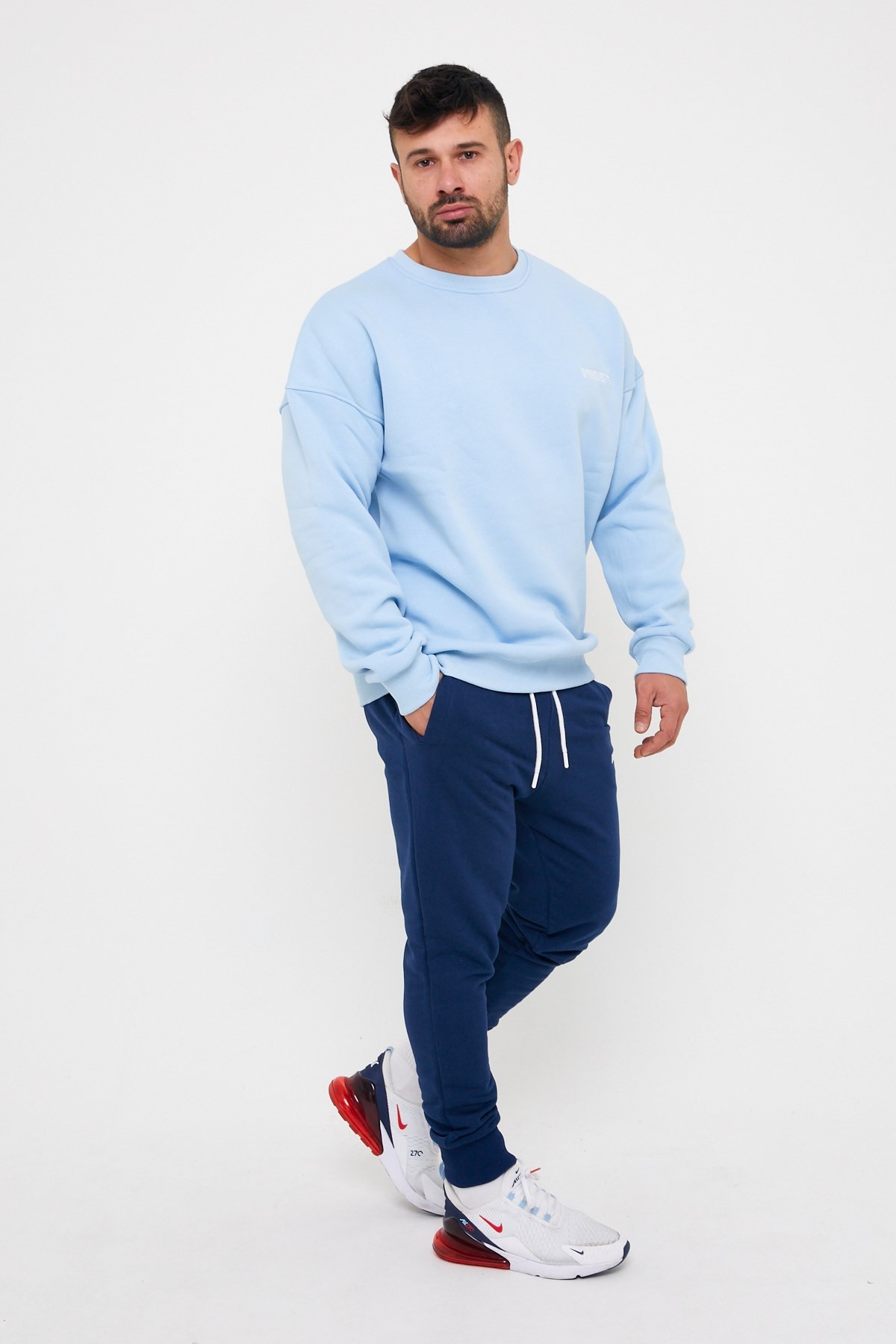 Gymwolves Erkek Sweatshirt | Light Blue |