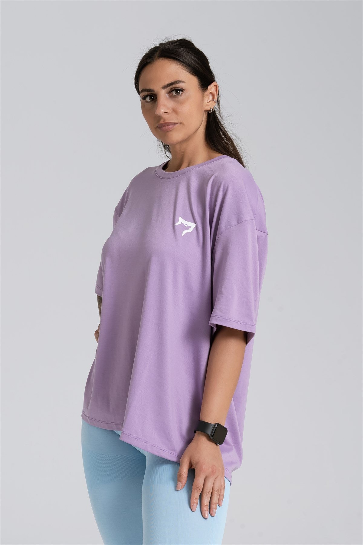 Gymwolves Oversize Kadın T-Shirt | Mor | Cotton Serisi |