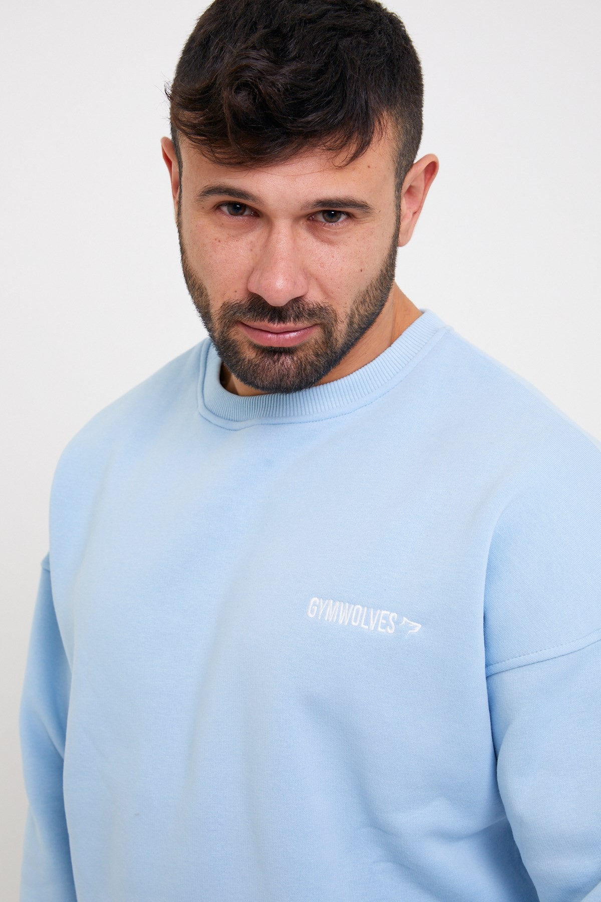 Gymwolves Erkek Sweatshirt | Light Blue |