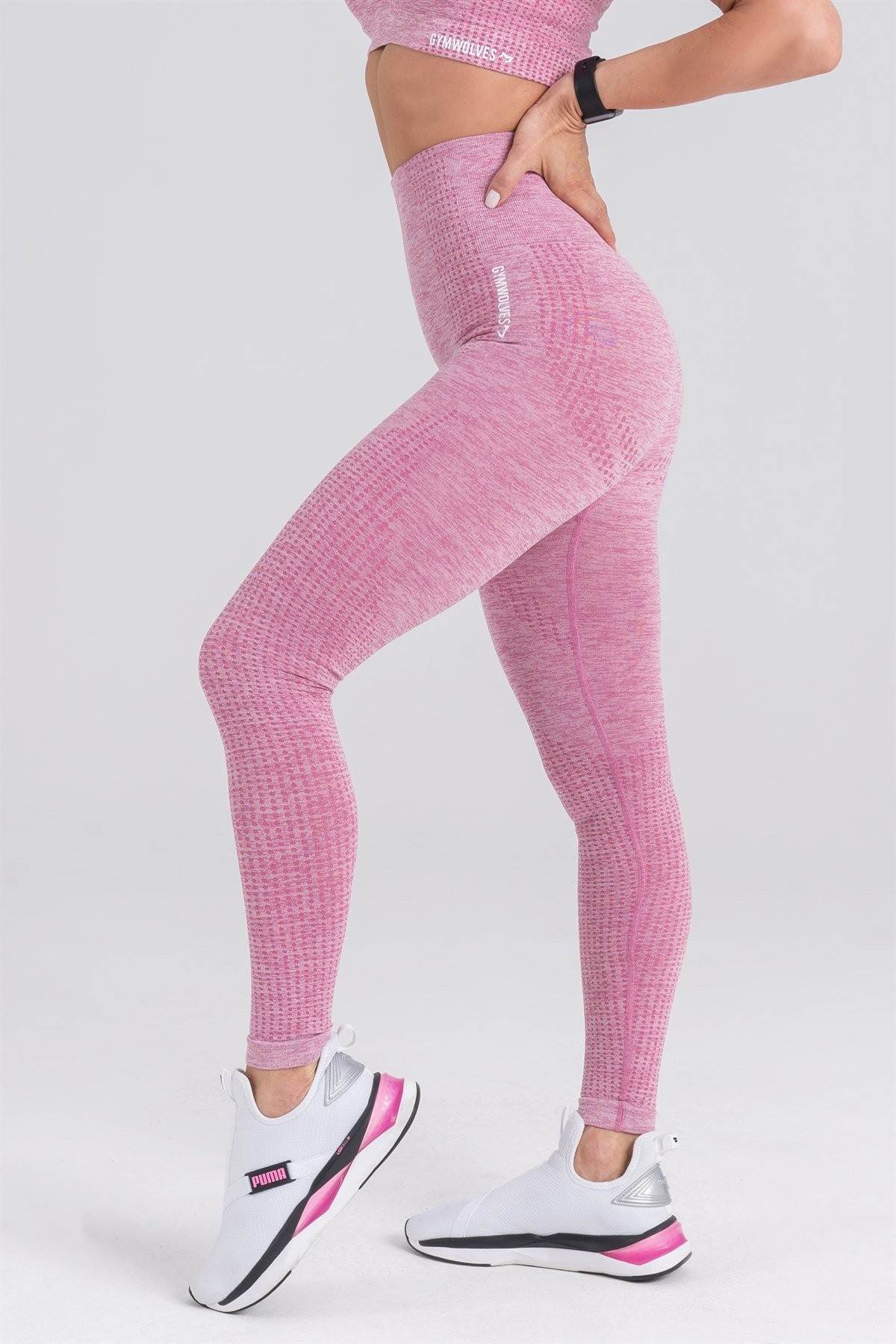 Gymwolves Dikişsiz Spor Tayt | Seamles Leggings | Pembe | Activated Serisi |