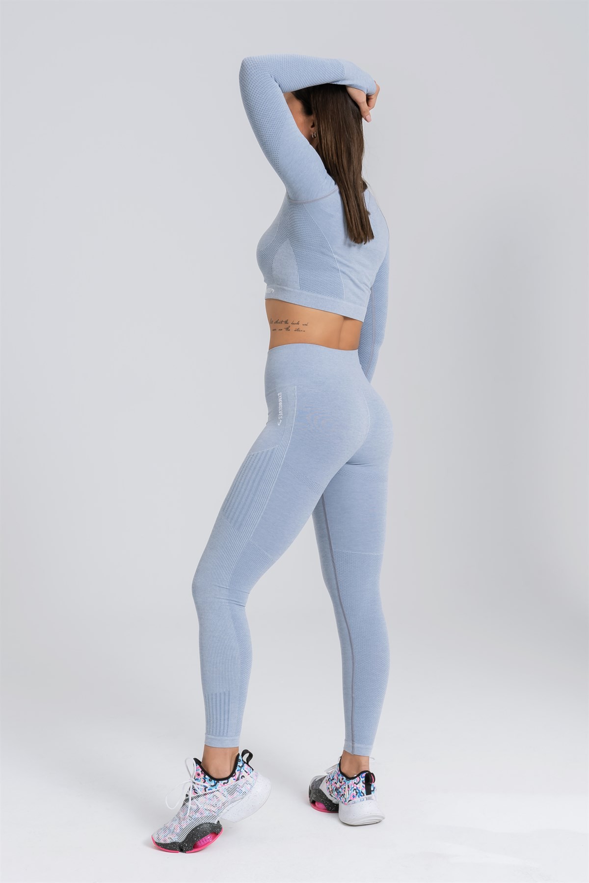 Gymwolves Dikişsiz Spor Tayt | Seamles Leggings | Light Blue | Enerji Serisi |