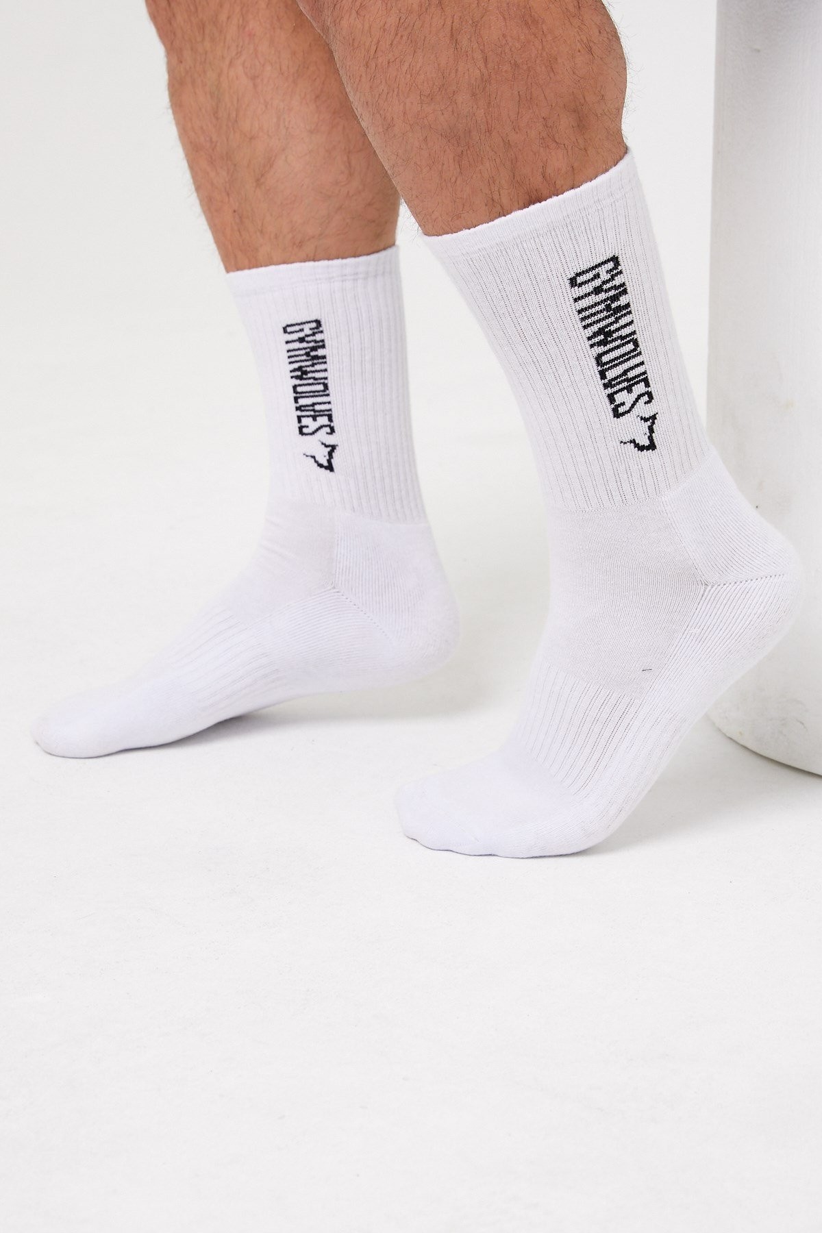 Gymwolves Atlatik Spor Çorap | 3 Lü Paket | Beyaz | Unisex Çorap | Sock |